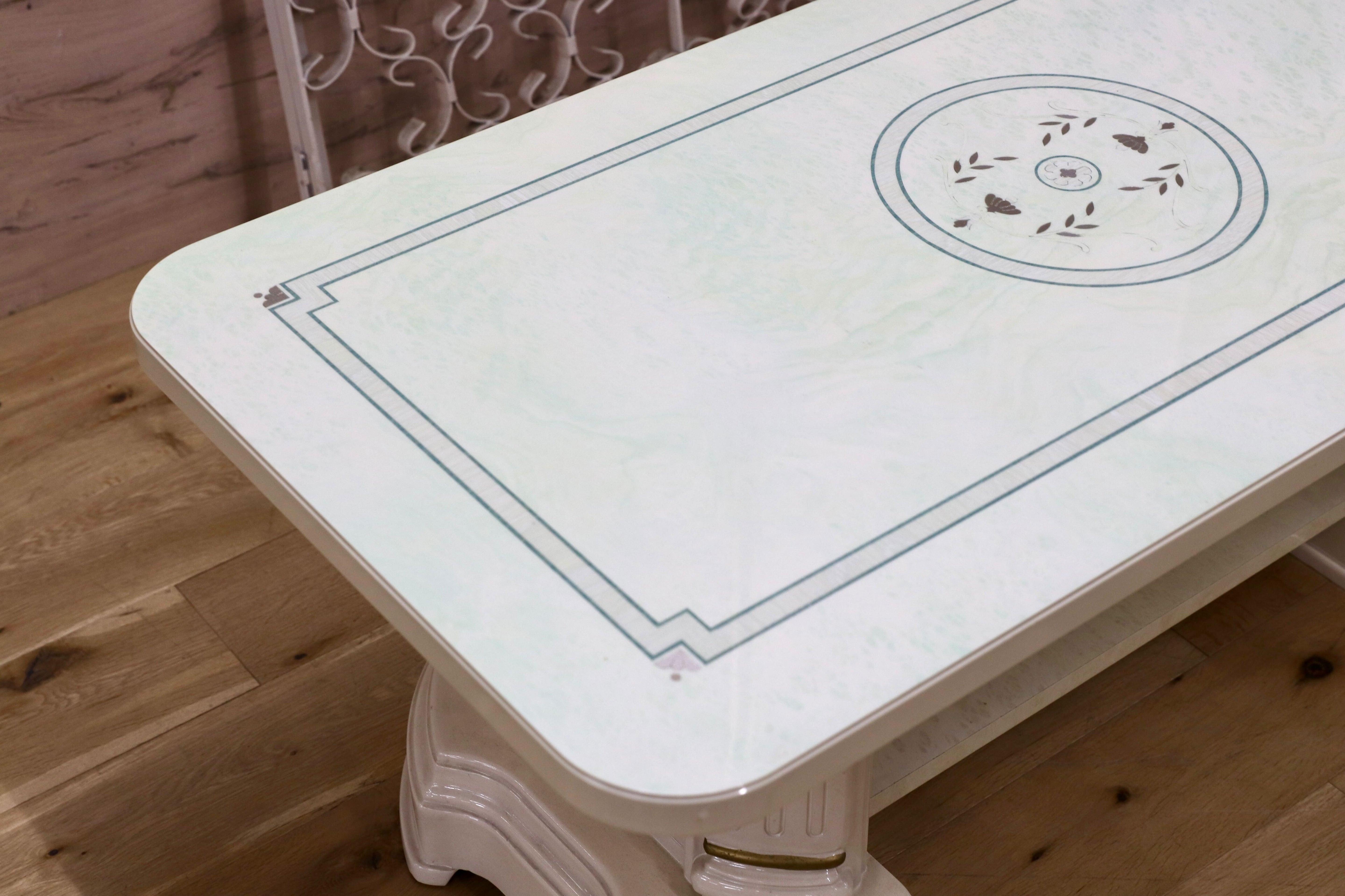 GMIK909A○イタリア クラシック ロココ調 センターテーブル リビングテーブル 応接机 姫家具 アンティーク調 検）サルタレッリ アマルフィ