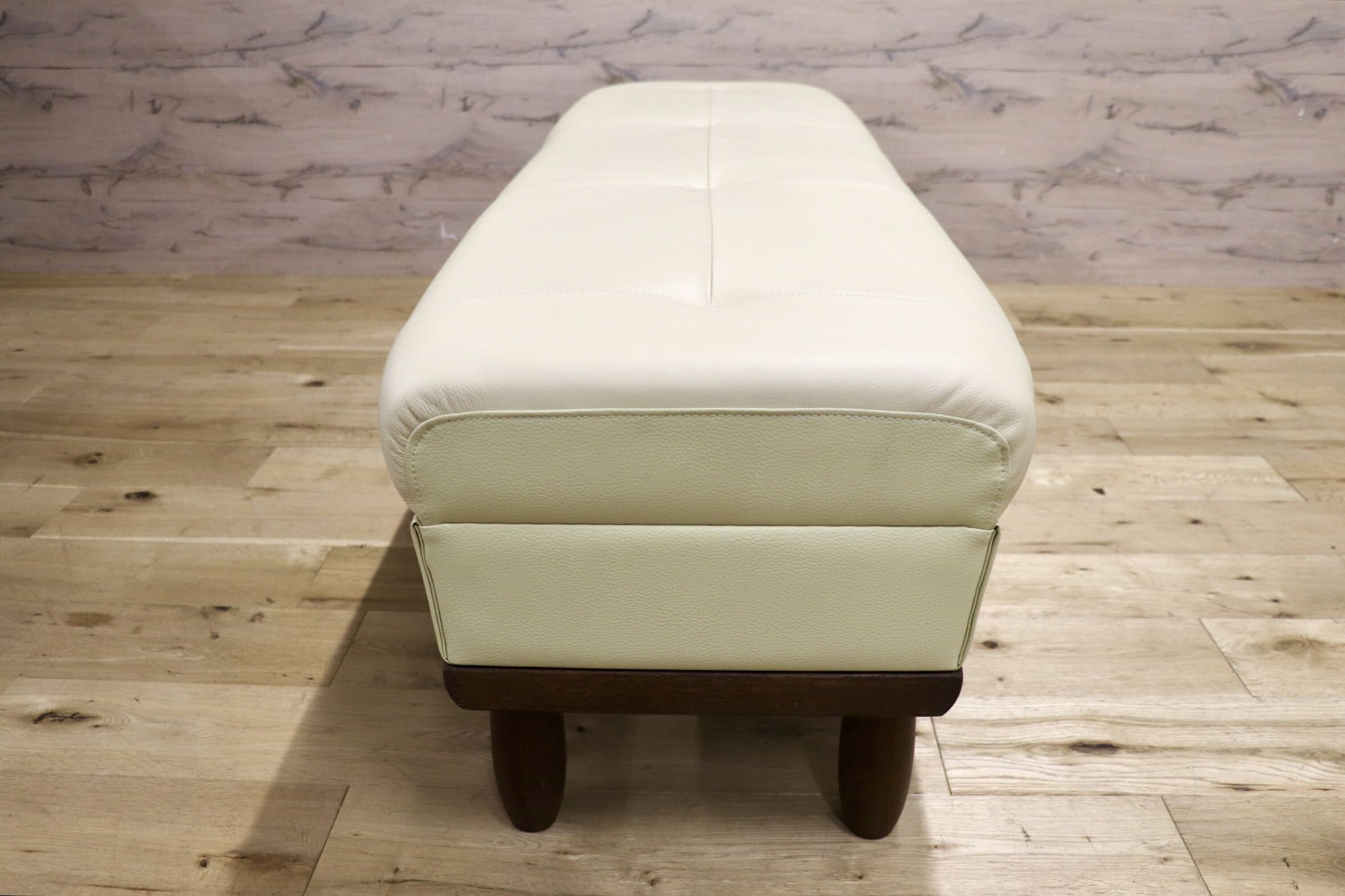 GMJS246B○NAGANO INTERIOR / ナガノインテリア ダイニングベンチ ベンチソファ ロングスツール 長椅子 本革 モダン 約15万円