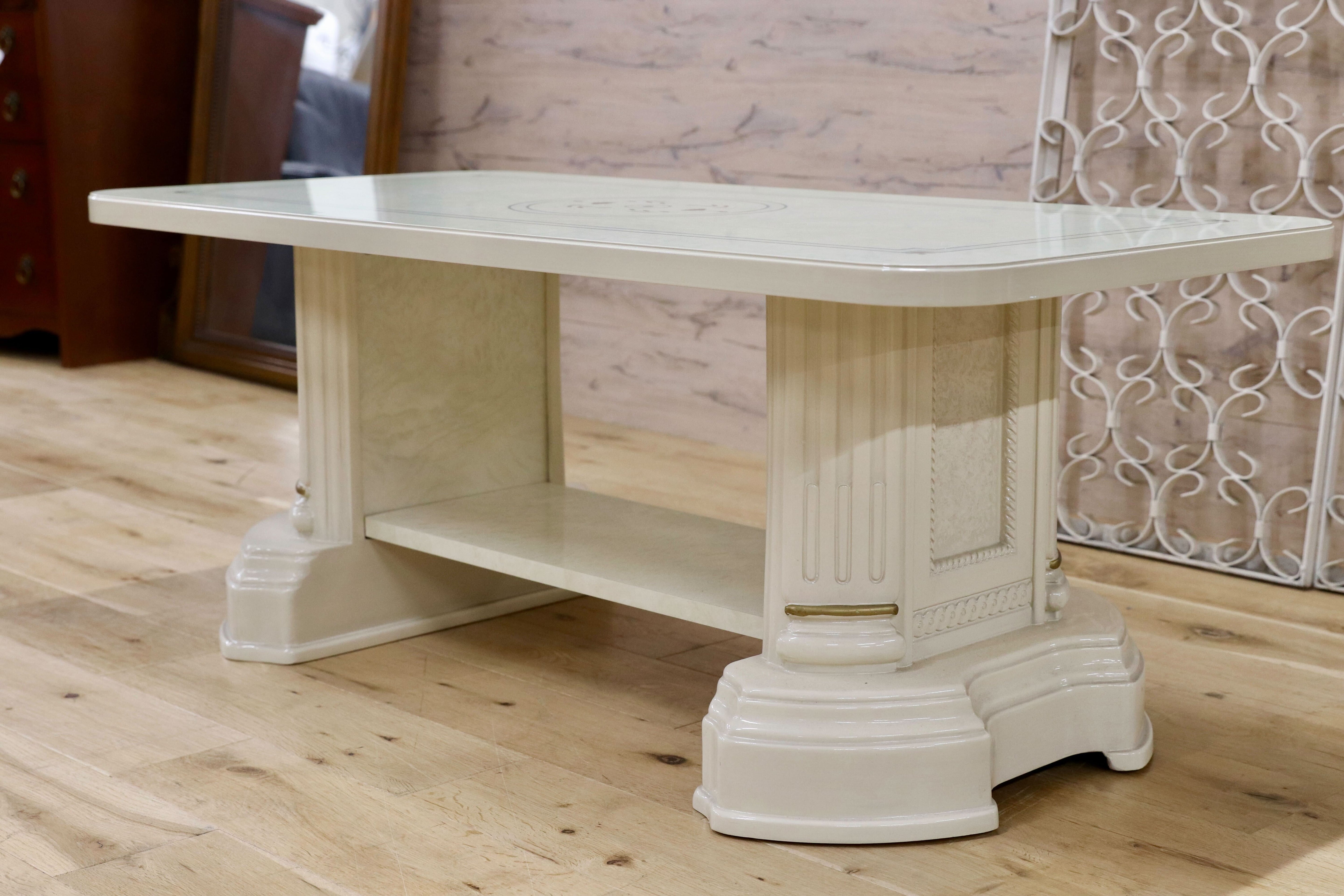 GMIK909A○イタリア クラシック ロココ調 センターテーブル リビングテーブル 応接机 姫家具 アンティーク調 検）サルタレッリ アマルフィ