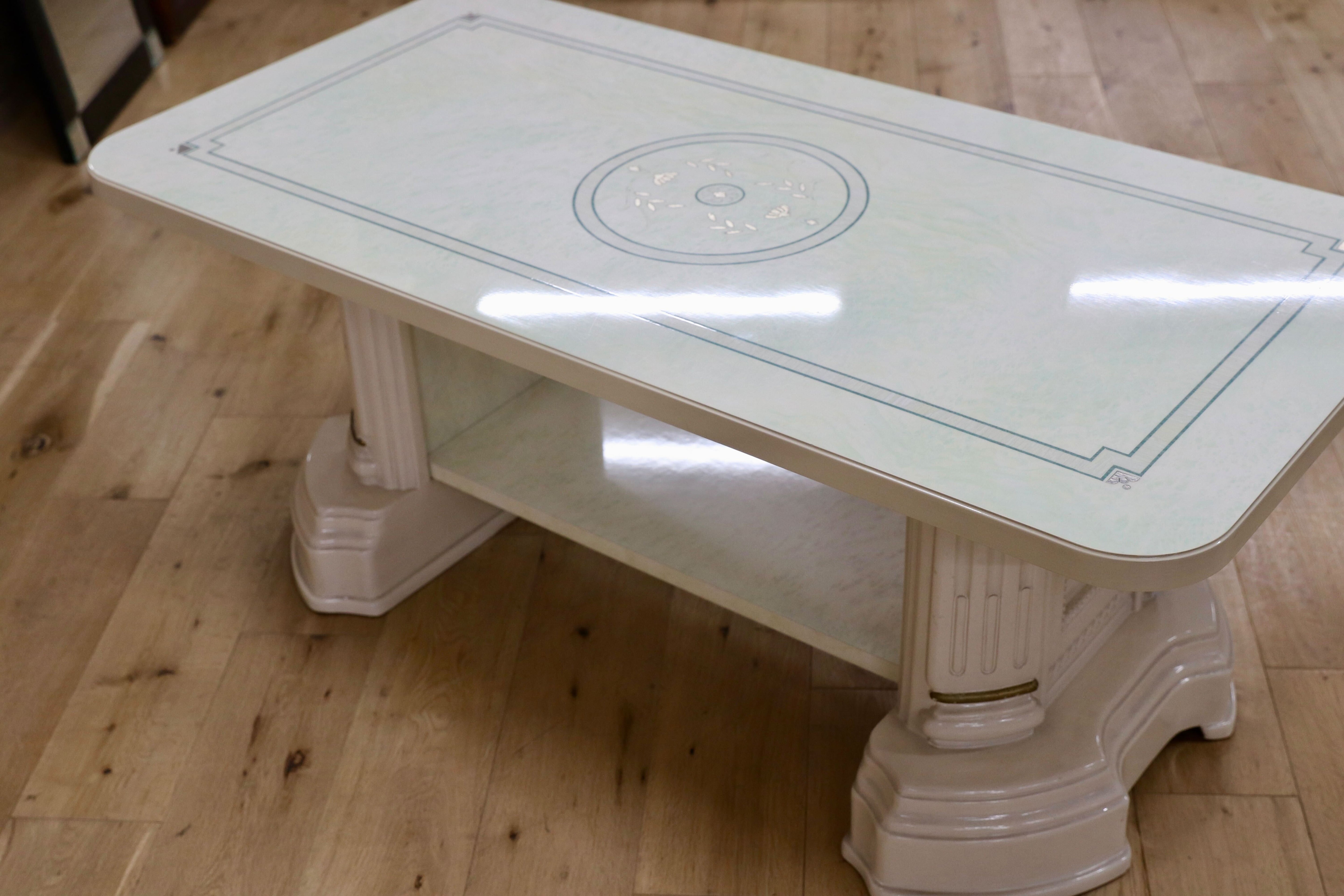 GMIK909A○イタリア クラシック ロココ調 センターテーブル リビングテーブル 応接机 姫家具 アンティーク調 検）サルタレッリ アマルフィ