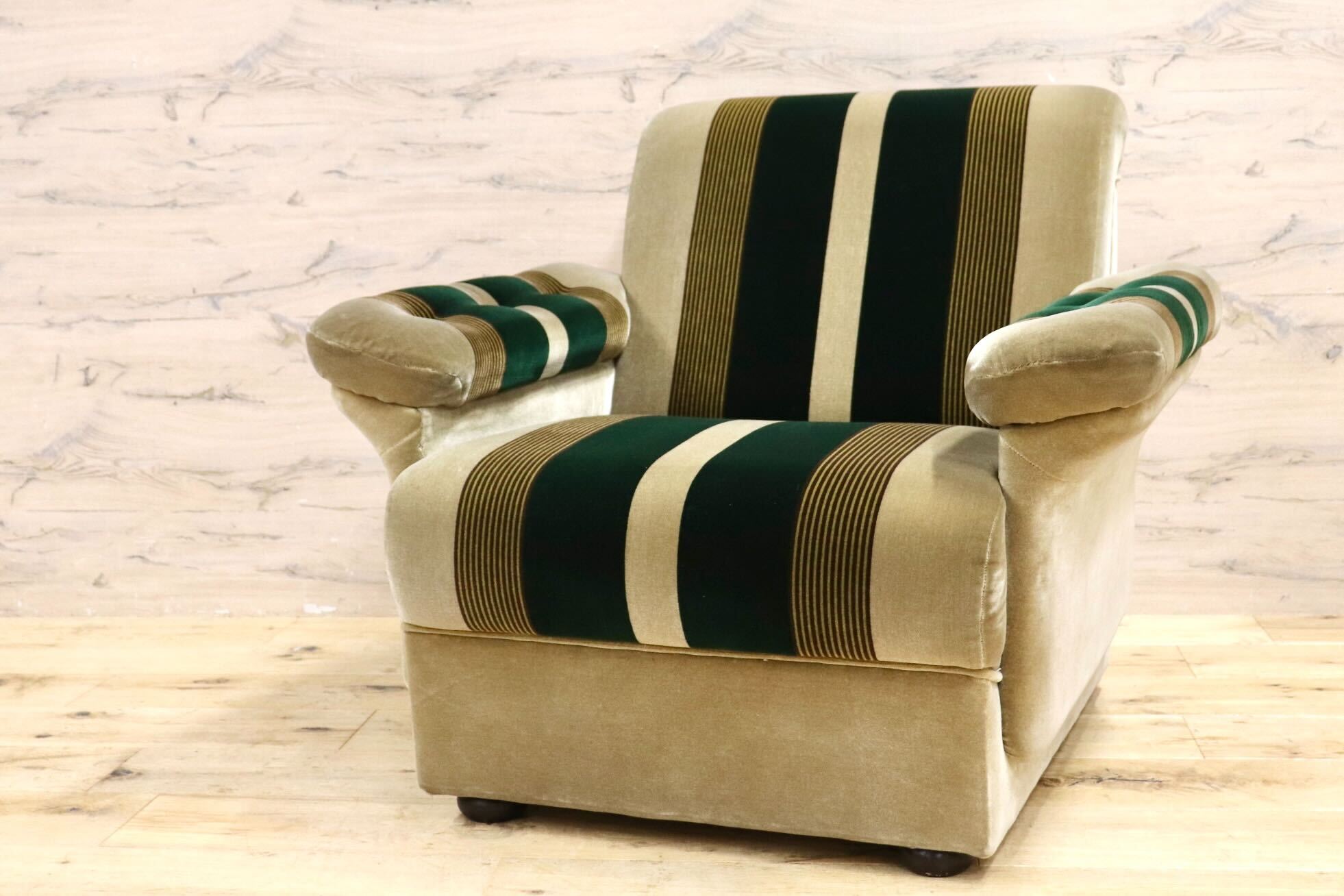 GMIH353B○オールドカリモク karimoku シングルソファ 1人掛けソファ ヴィンテージ ファブリック レトロモダン ミッドセンチュリー