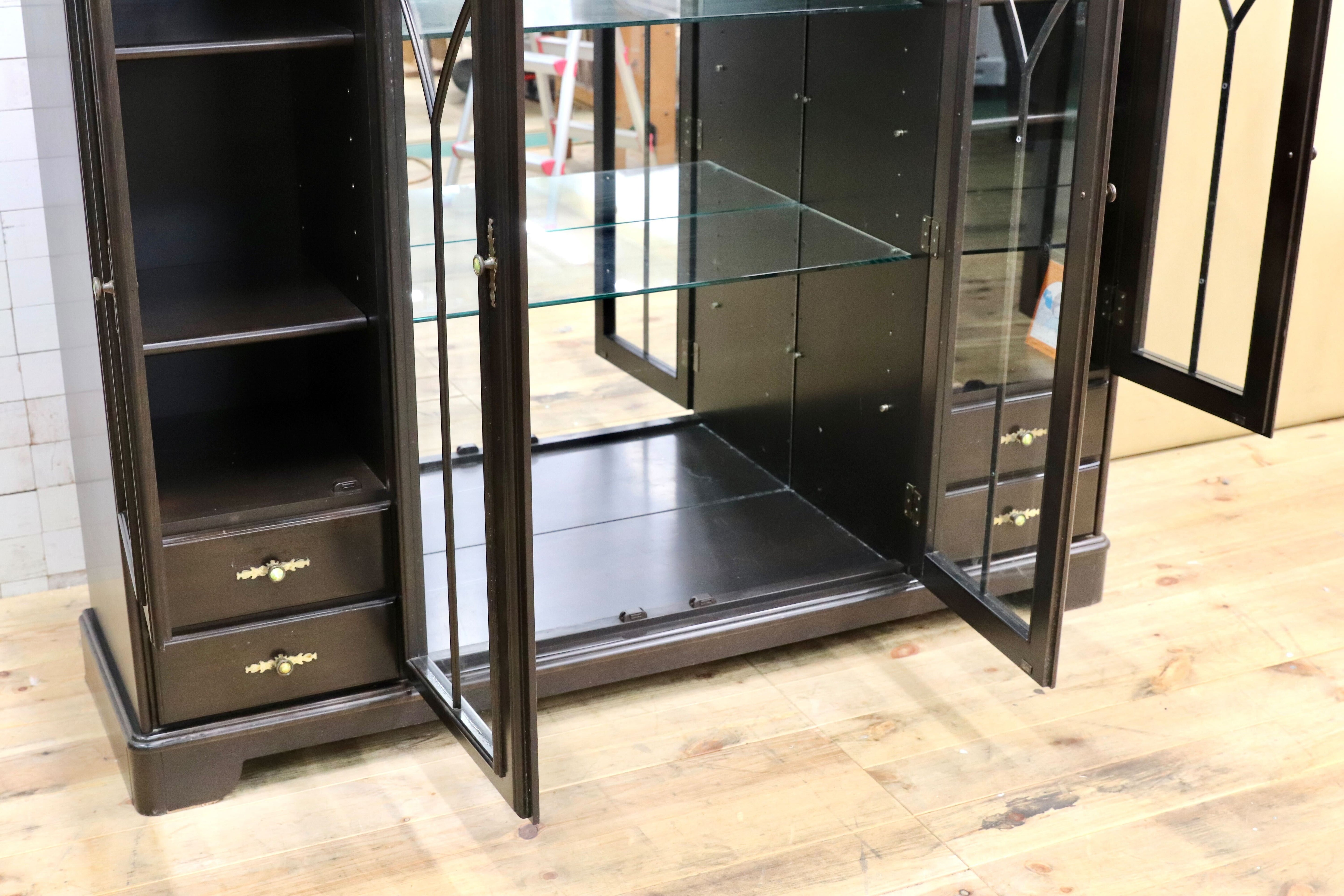 GMIH475○karimoku / カリモク アンティーク サイドボード リビングボード キャビネット キュリオ クラシック ヴィンテージ 飾り棚