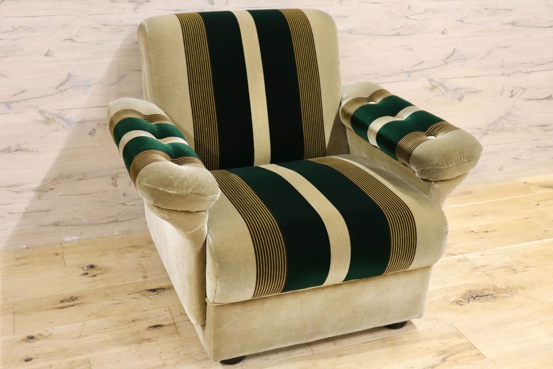 GMIH353B○オールドカリモク karimoku シングルソファ 1人掛けソファ ヴィンテージ ファブリック レトロモダン ミッドセンチュリー