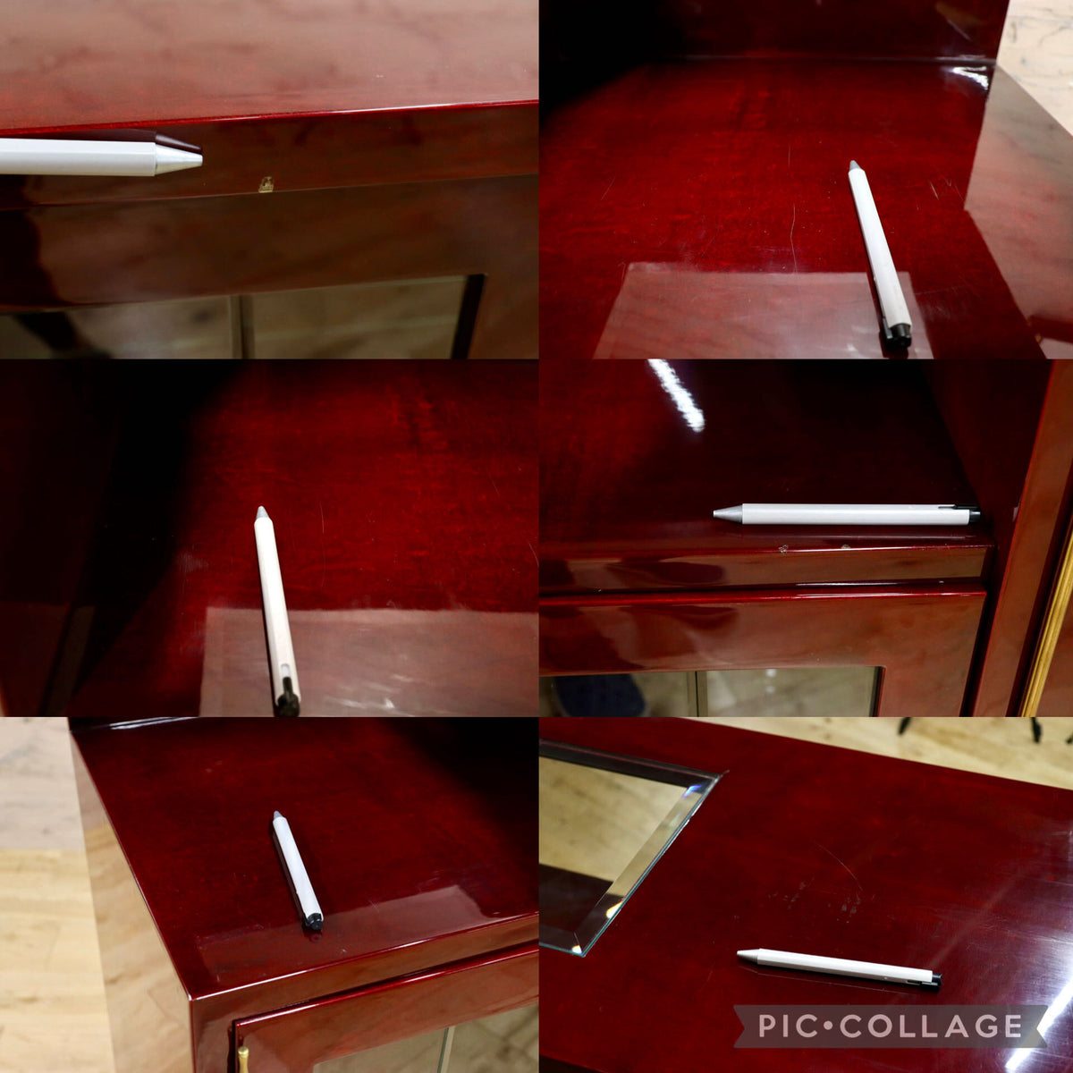 GMJS289◯北谷家具 / KIT FURNITURE サイドボード キャビネット 飾り棚 キュリオケース 仔山羊革張り ヴィンテージ 皇室御用達 最高級