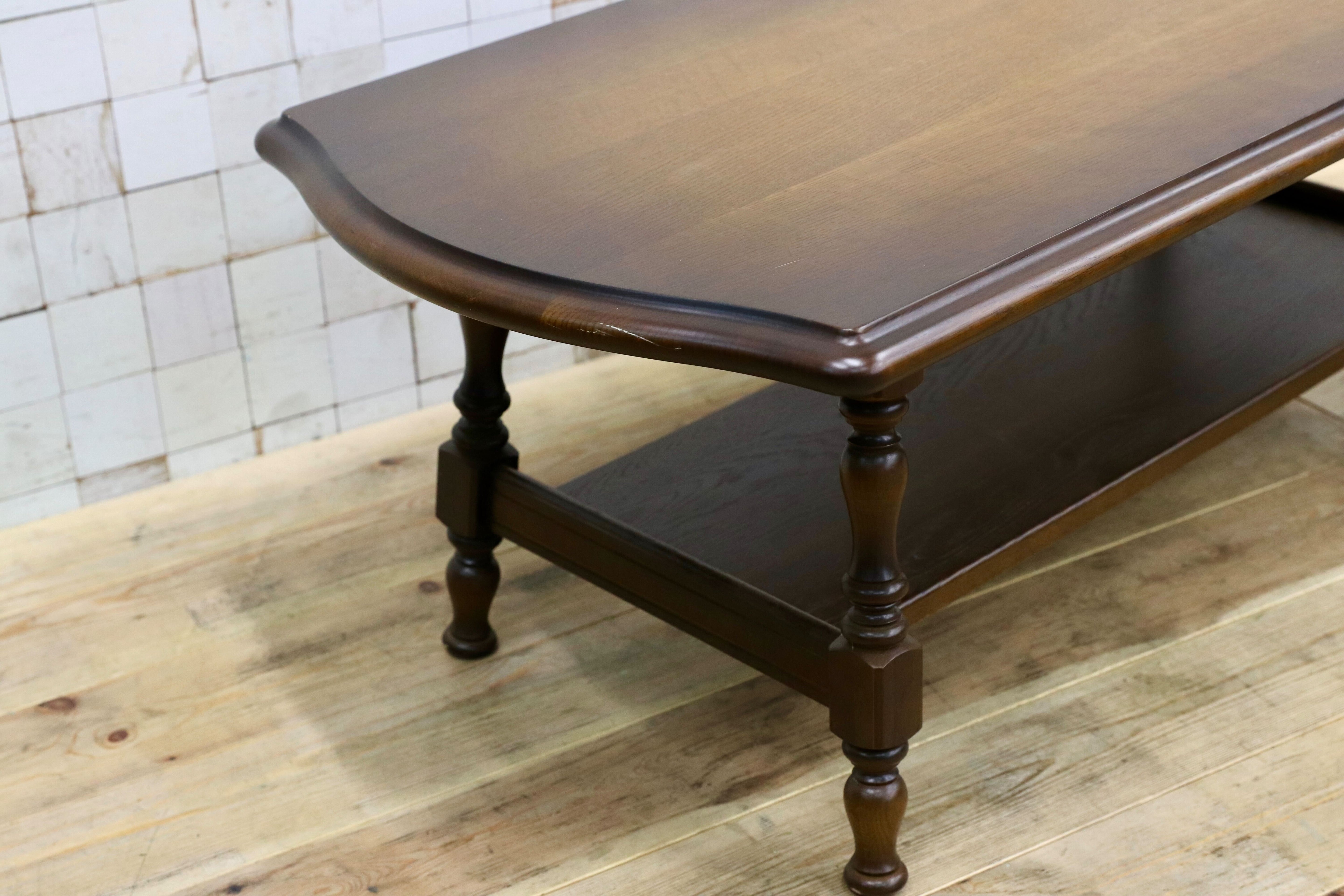 GMIS551A○飛騨産業 / HIDA 穂高 キツツキ センターテーブル リビングテーブル 応接机 オールド カントリー オーク材 定価約12万