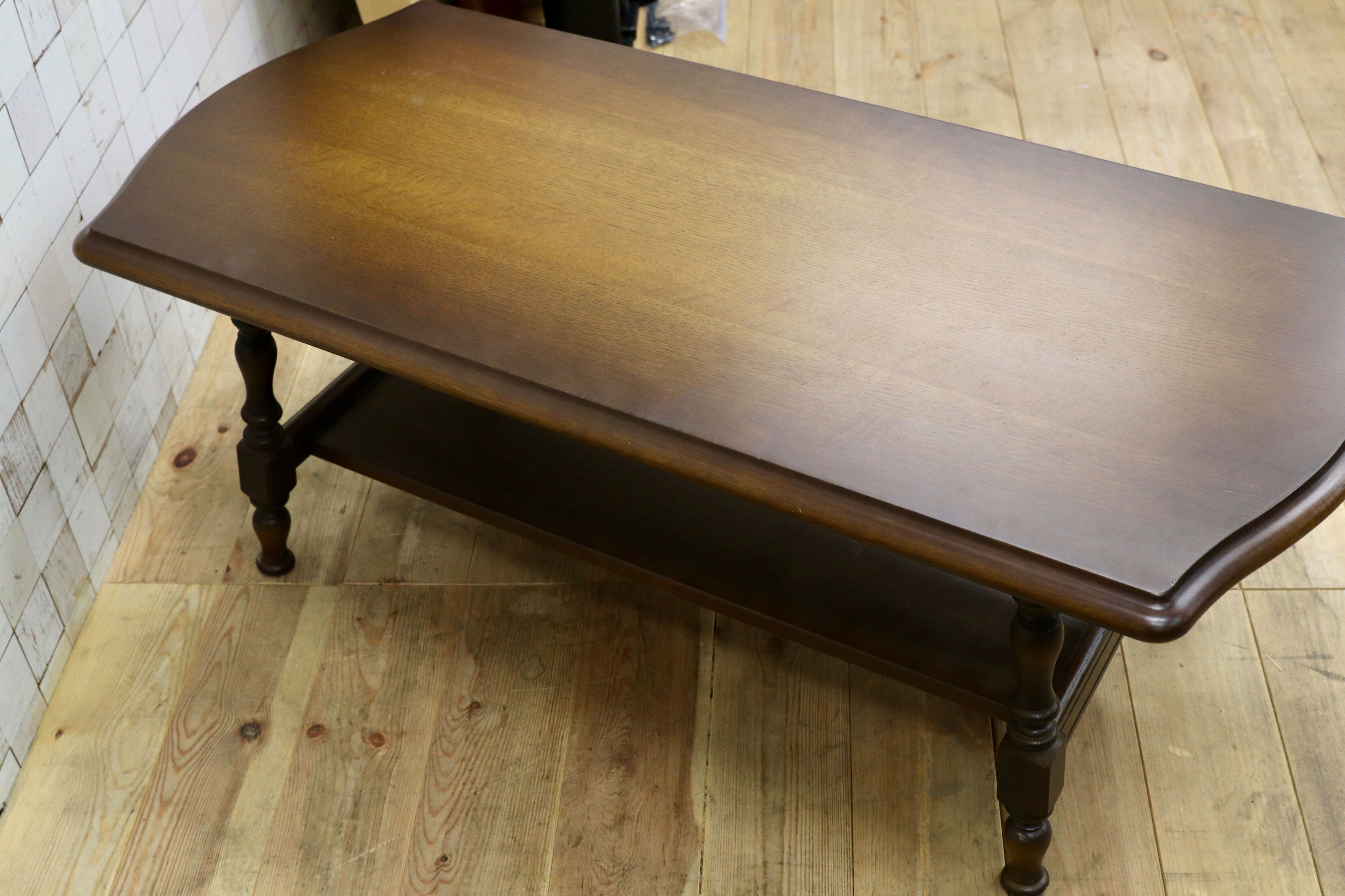 GMIS551A○飛騨産業 / HIDA 穂高 キツツキ センターテーブル リビングテーブル 応接机 オールド カントリー オーク材 定価約12万