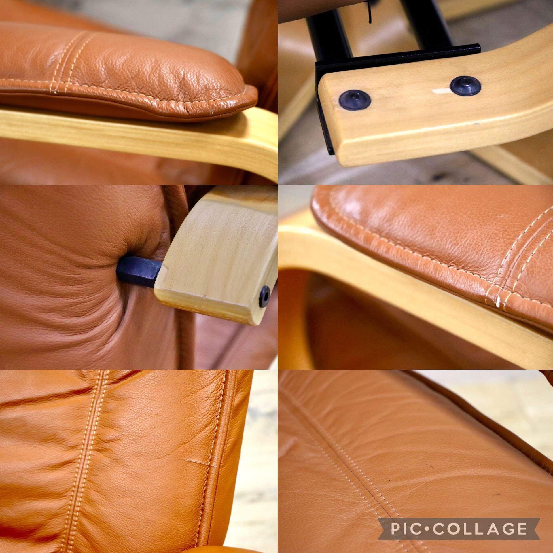 GMFK371A○KEBE / ケベ FranceBed フランスベッド パーソナルチェア リクライニングチェア オットマン付 本革 北欧 デンマーク製