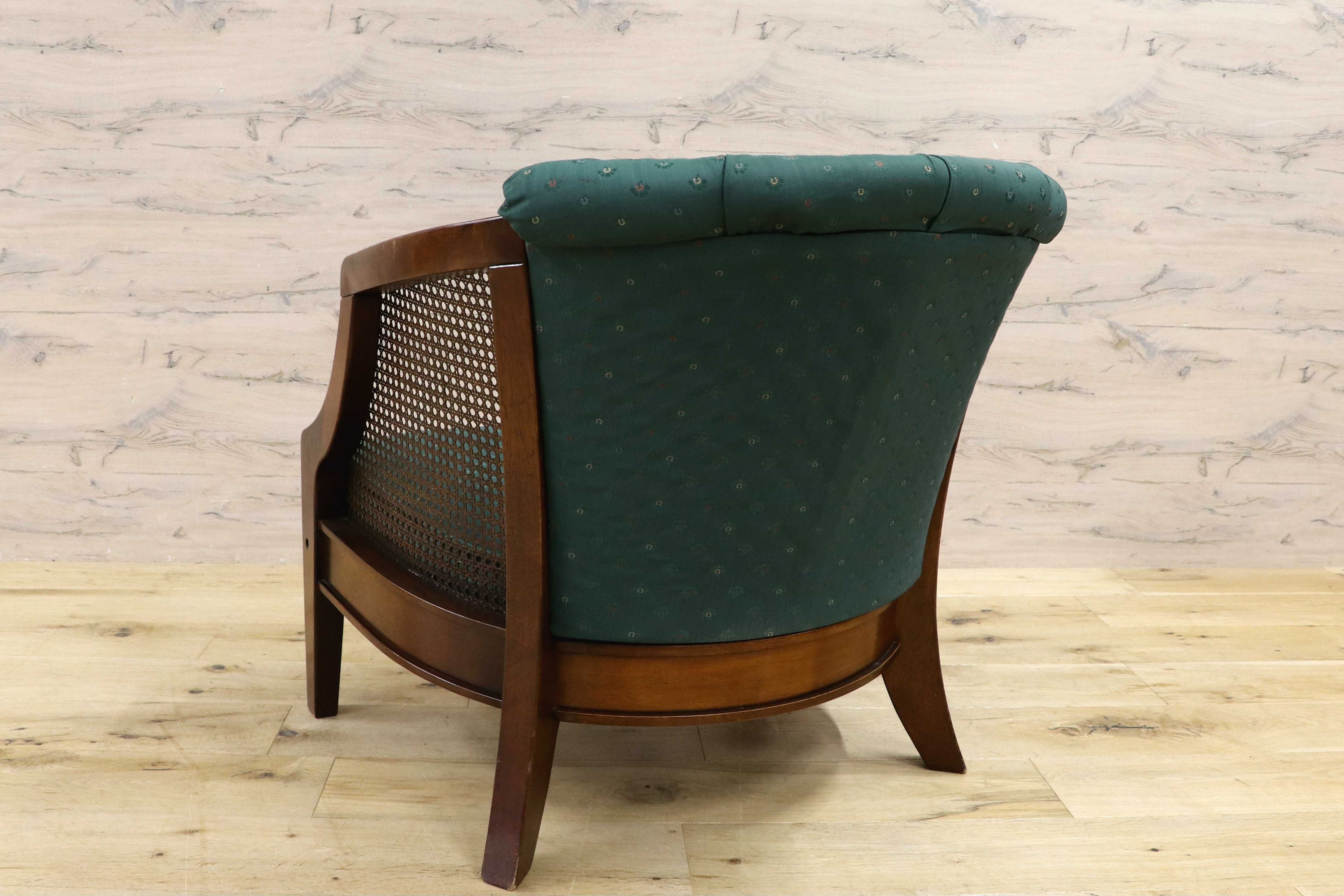 美品！三越家具Brugge(ブルージュ) ナラ材クラシック チェア グリーン 美品！三越家具Brugge(ブルージュ) ナラ材クラシック チェア