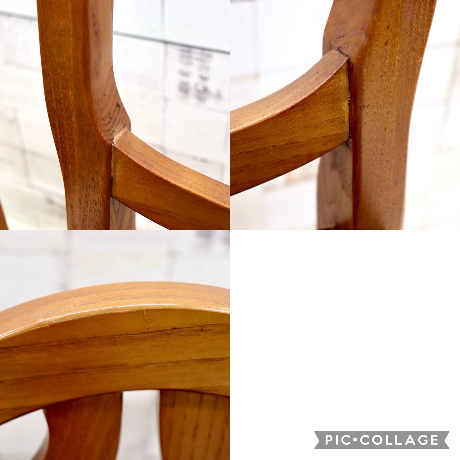 GMGT117A○英国アンティーク ダイニングチェア 食卓椅子 ファブリック グレー オーク 座面張替済 2脚セット クラシック 検)三越ブルージュ