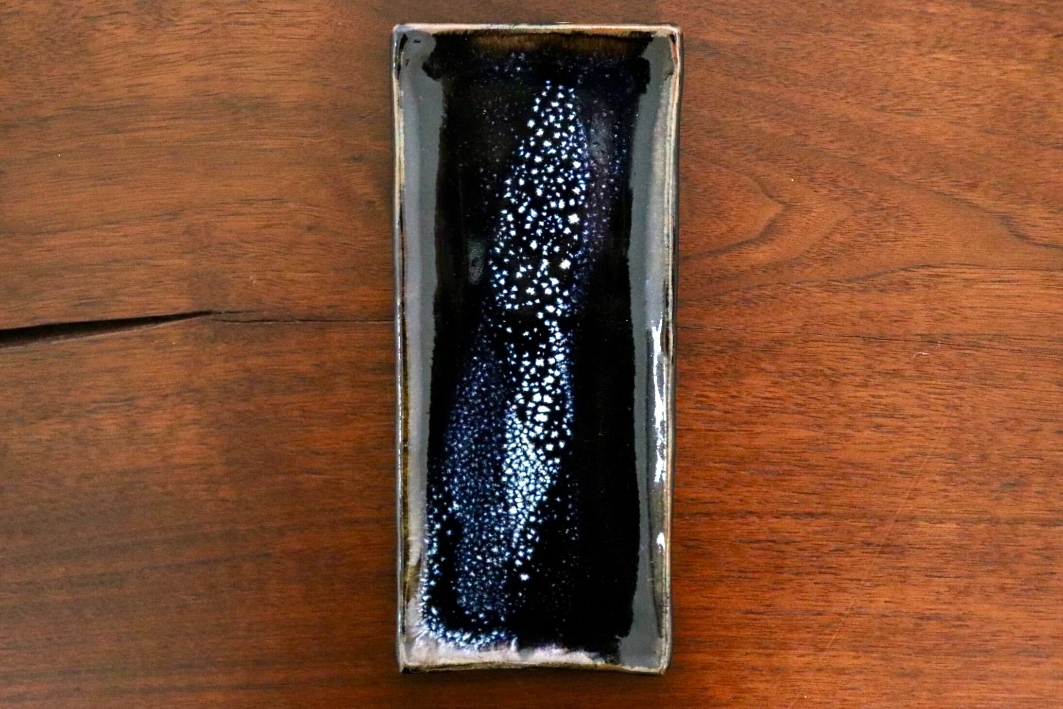 GMIO335A○陶勝窯 丹波焼 銀河長方皿 市野勝 市野勝磯 陶器 工芸品 丹波篠山 未使用