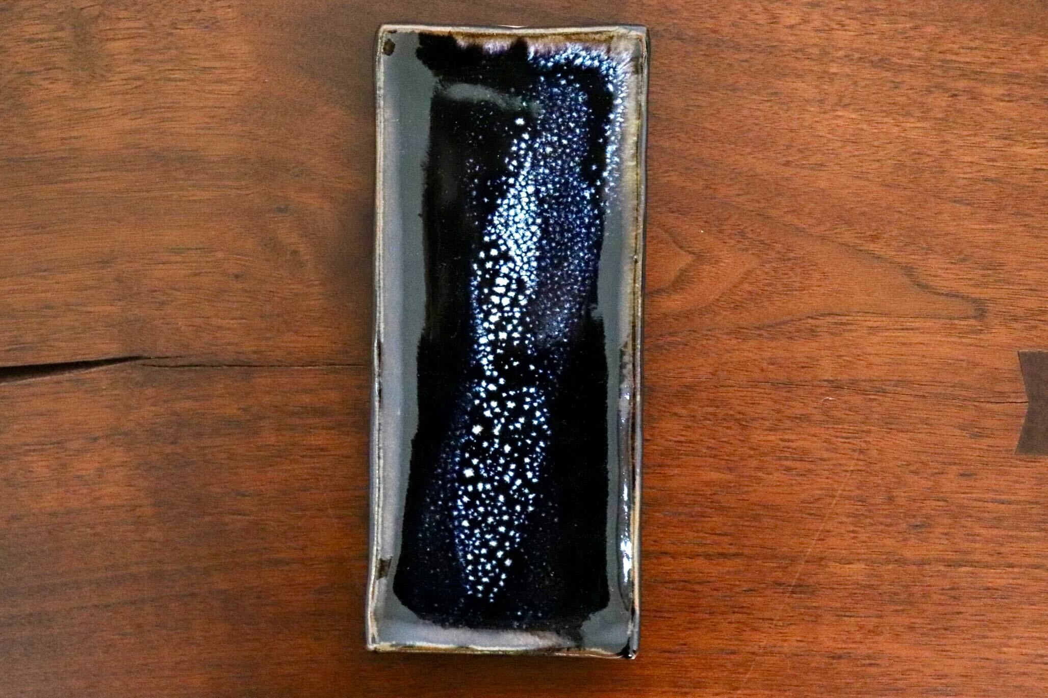 GMIO335A○陶勝窯 丹波焼 銀河長方皿 市野勝 市野勝磯 陶器 工芸品 丹波篠山 未使用