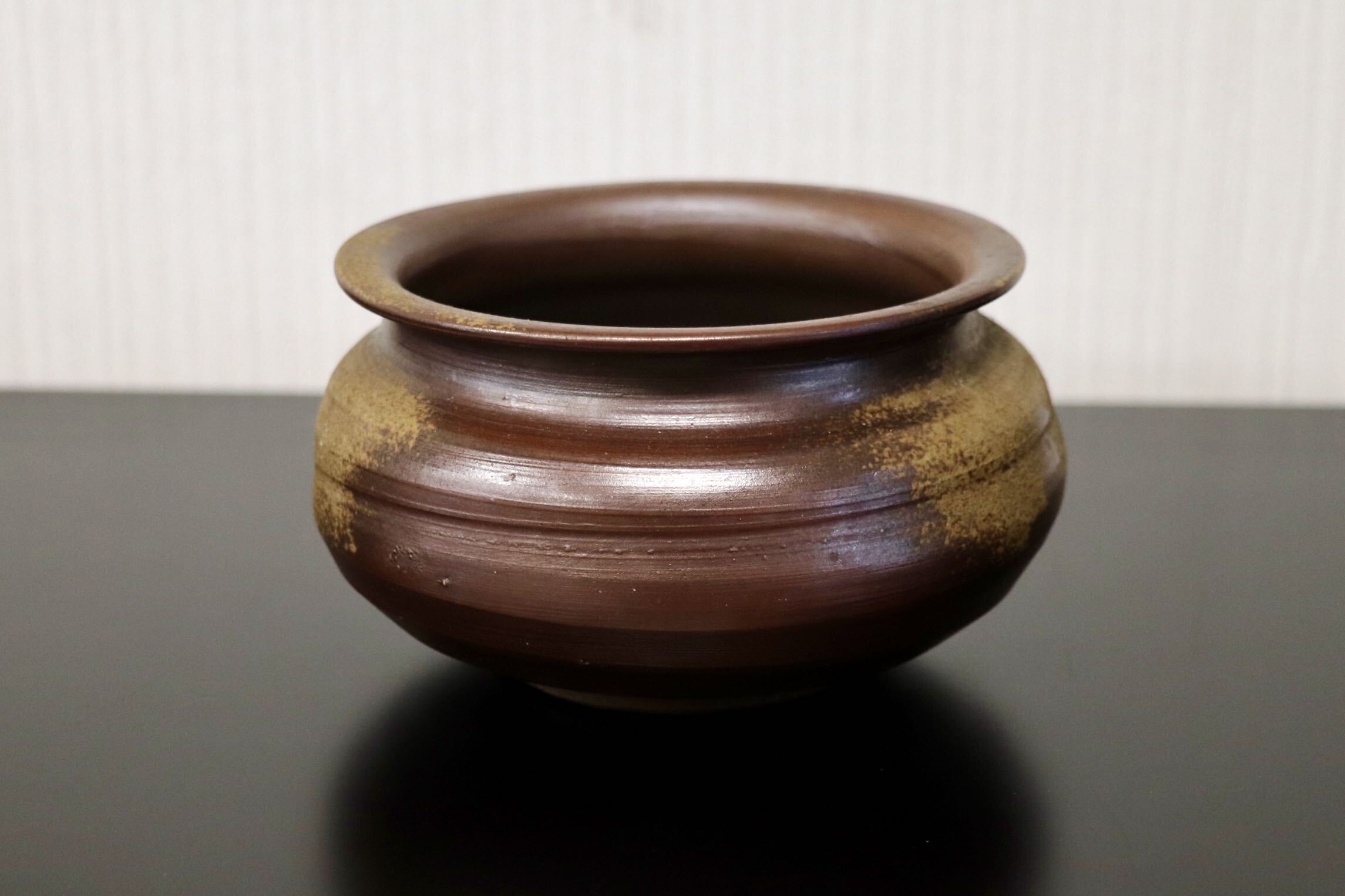GMJK374B○備前焼 木村陶峰 建水 茶こぼし 水こぼし 湯こぼし 溢盂 器局 滓盂 茶洗 濁水器 茶道具 伝統工芸