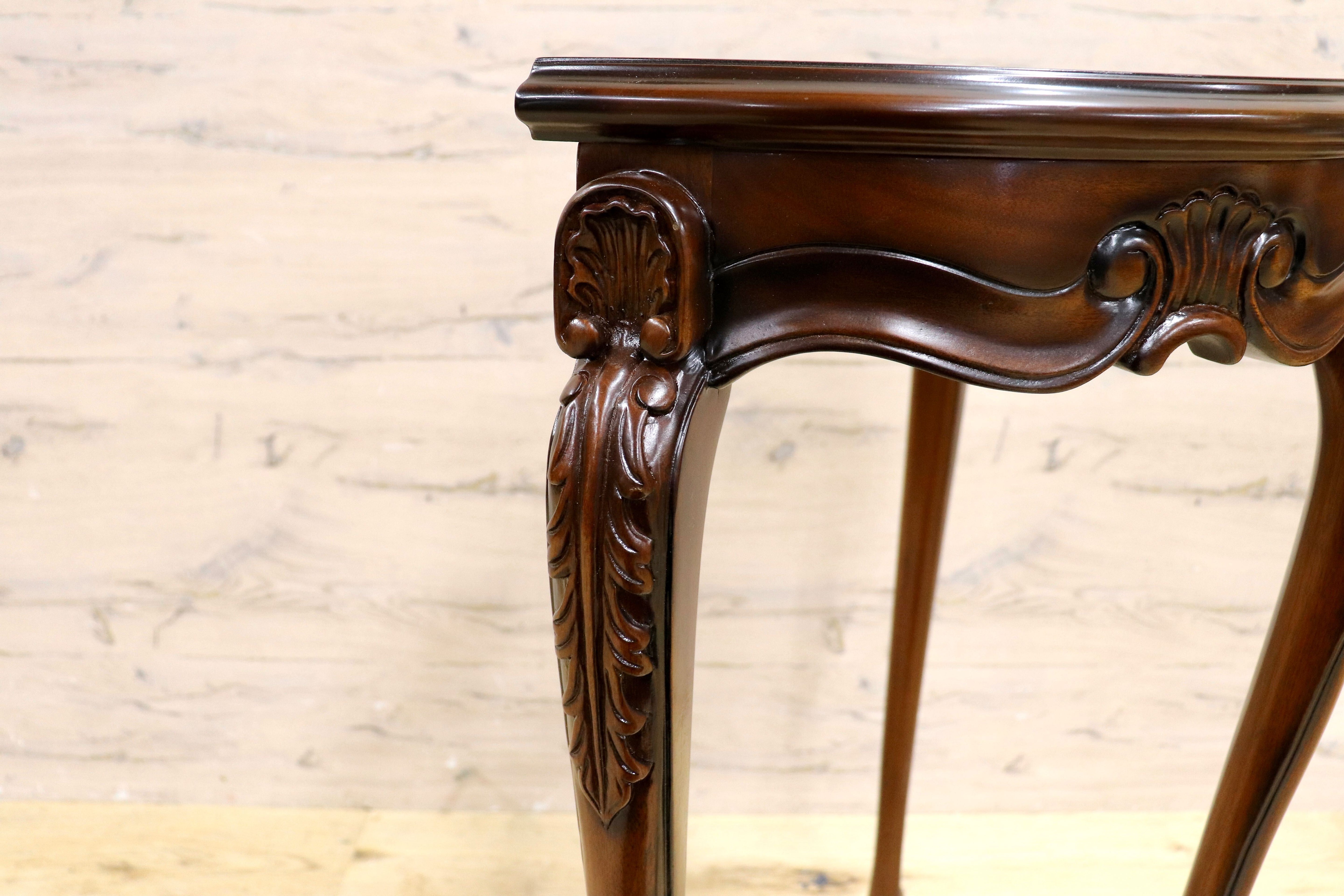 GMIK753B○クラシック コンソールテーブル サイドテーブル 猫脚 飾り台 花台 ヨーロピアン アンティーク調 木製家具