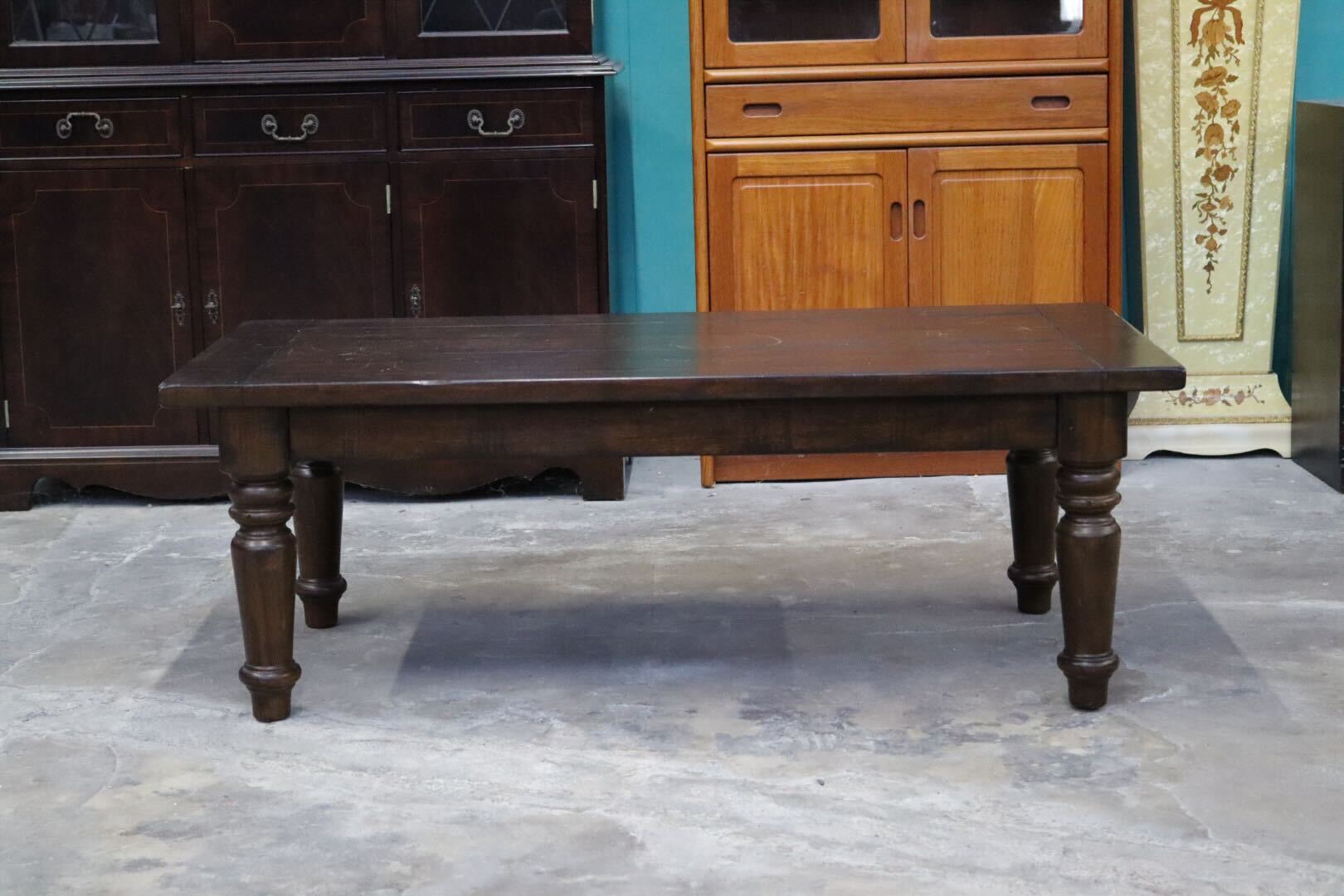 GMIK558E○センターテーブル ローテーブル リビングテーブル 木製 無垢材 応接 レトロ ヴィンテージ クラシック