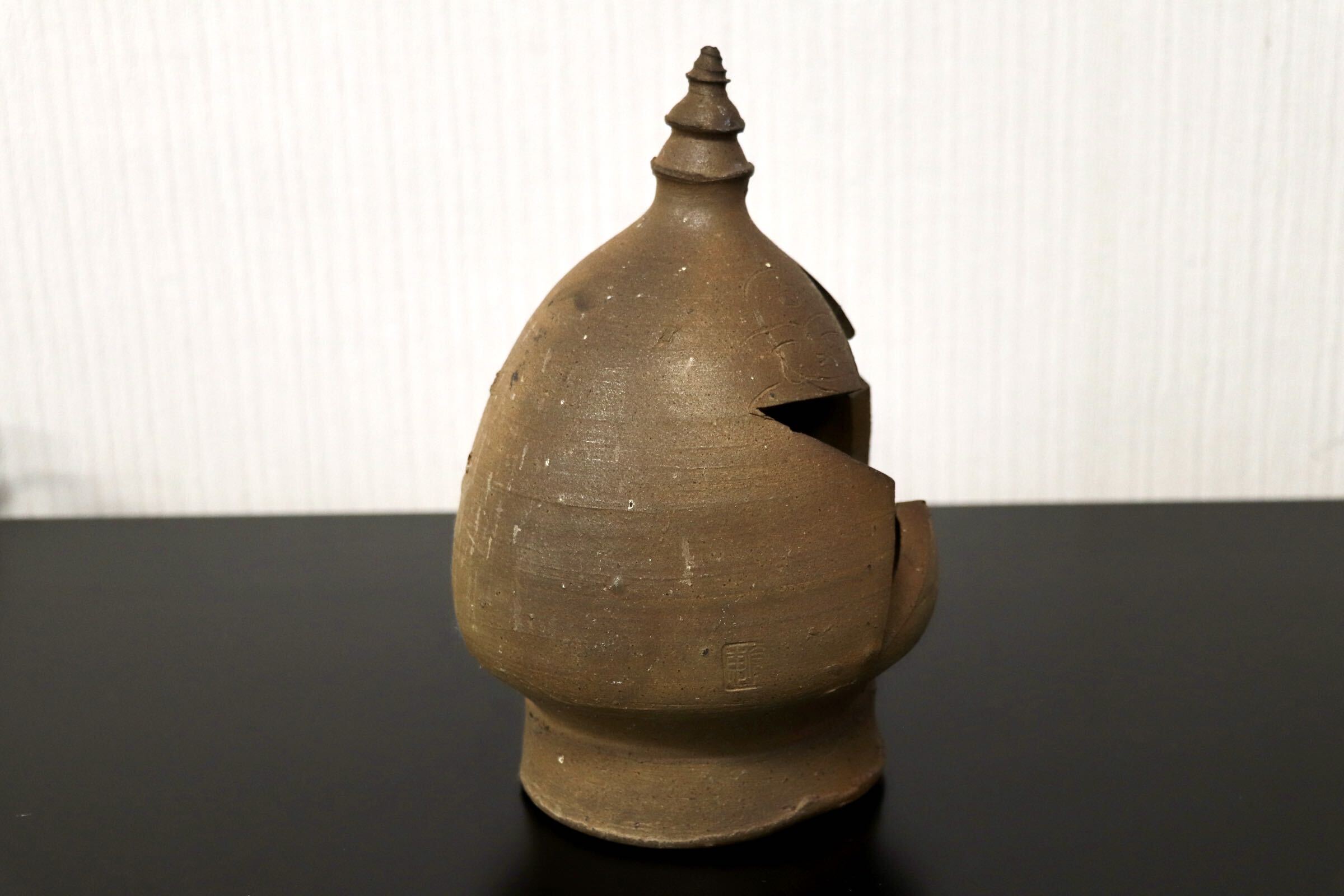 GMJK374C○星彩陶器灯籠 星型透かし香炉 宝珠型キャンドルハウス 陶芸アロマポット 焼き締め透かし置物 オブジェ 和モダン