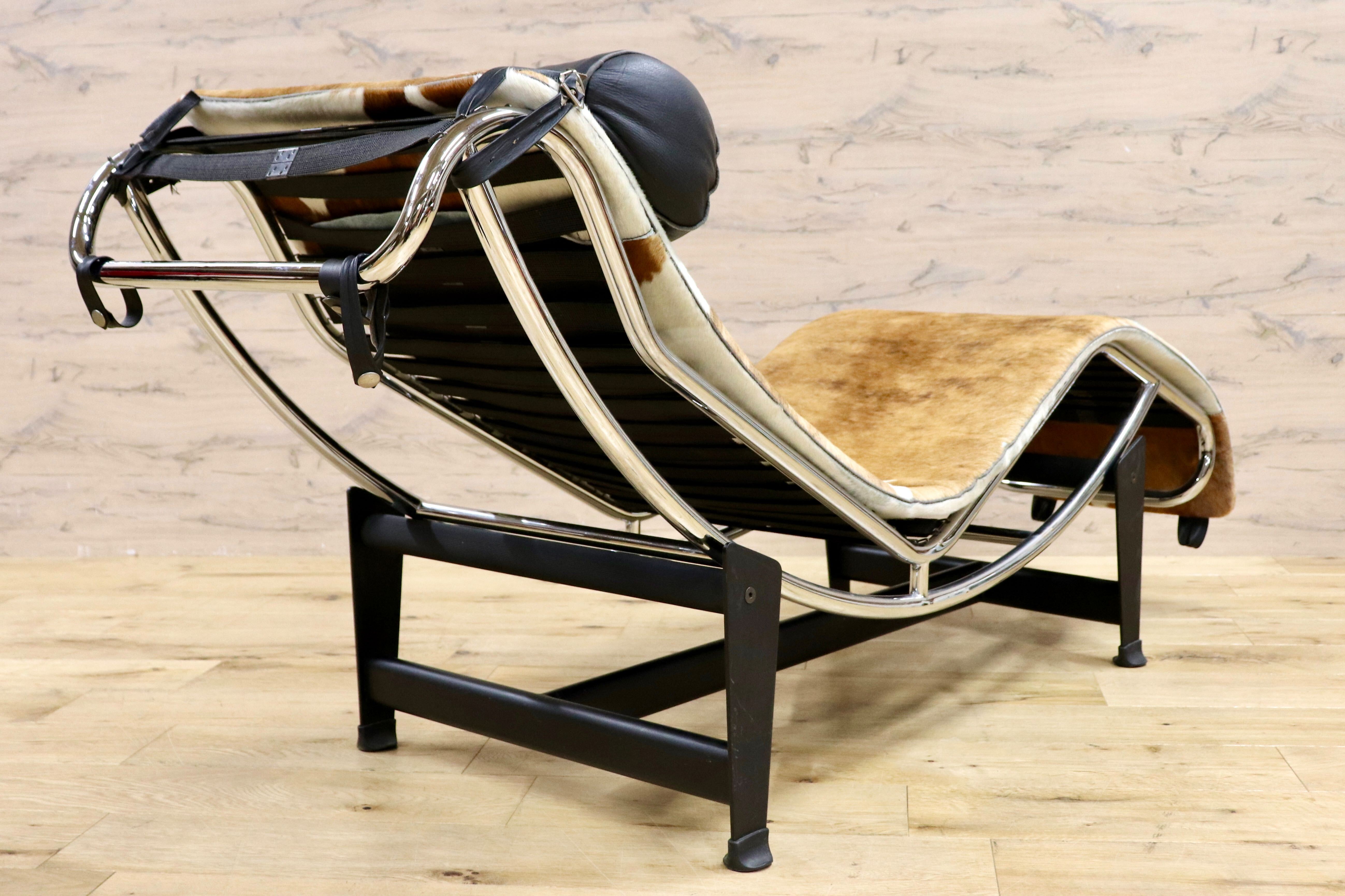 GMHK838○ル・コルビュジエ LC4 シェーズロング ハラコ ヴィンテージ デザイナーズ 椅子 チェア モダン 家具 約30万 リプロダクト