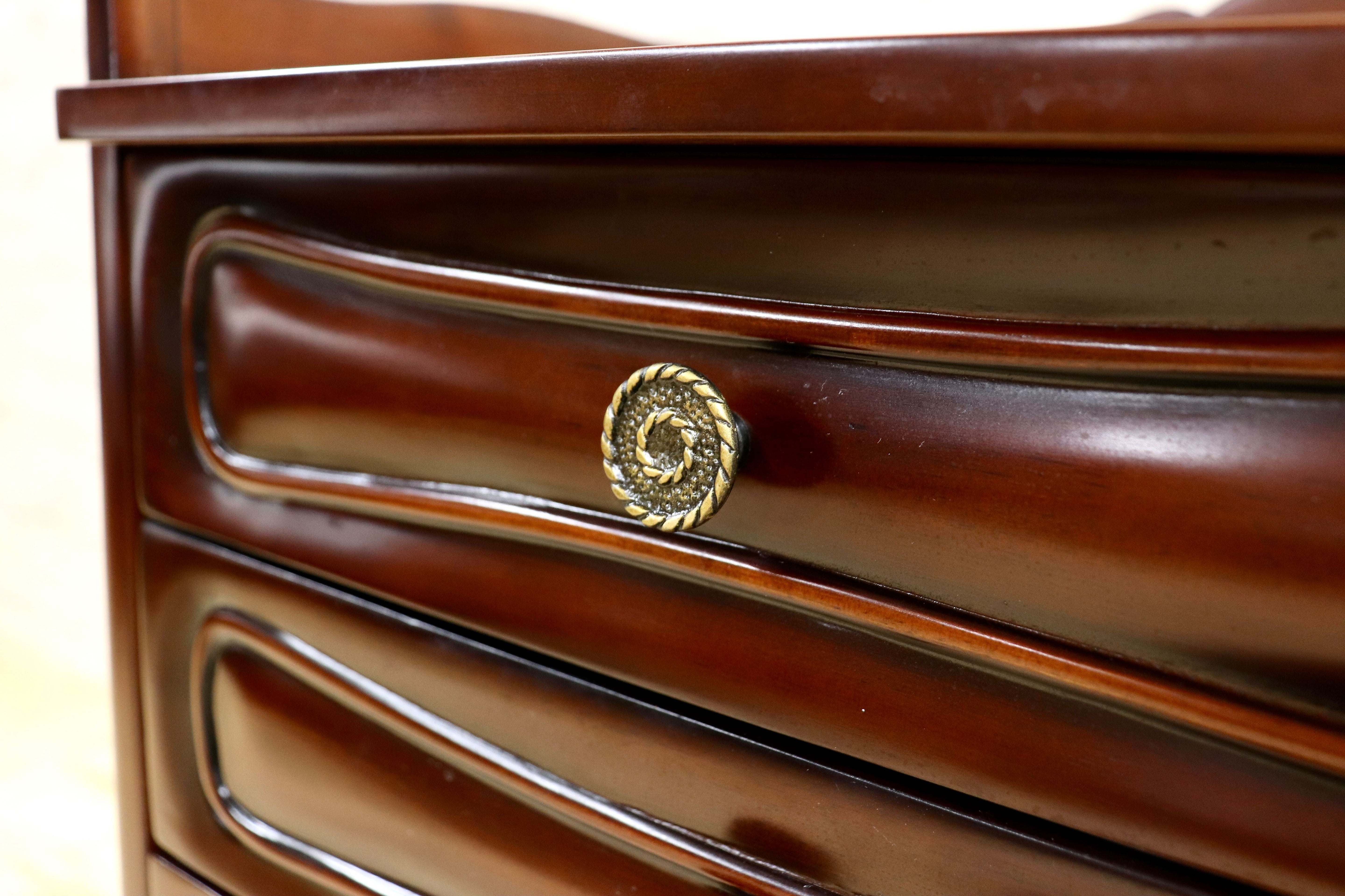 GMIK753C○クラシック サイドチェスト ルイ 4段チェスト チェスト 引き出し収納 小物入れ マホガニー ヨーロピアン アンティーク調