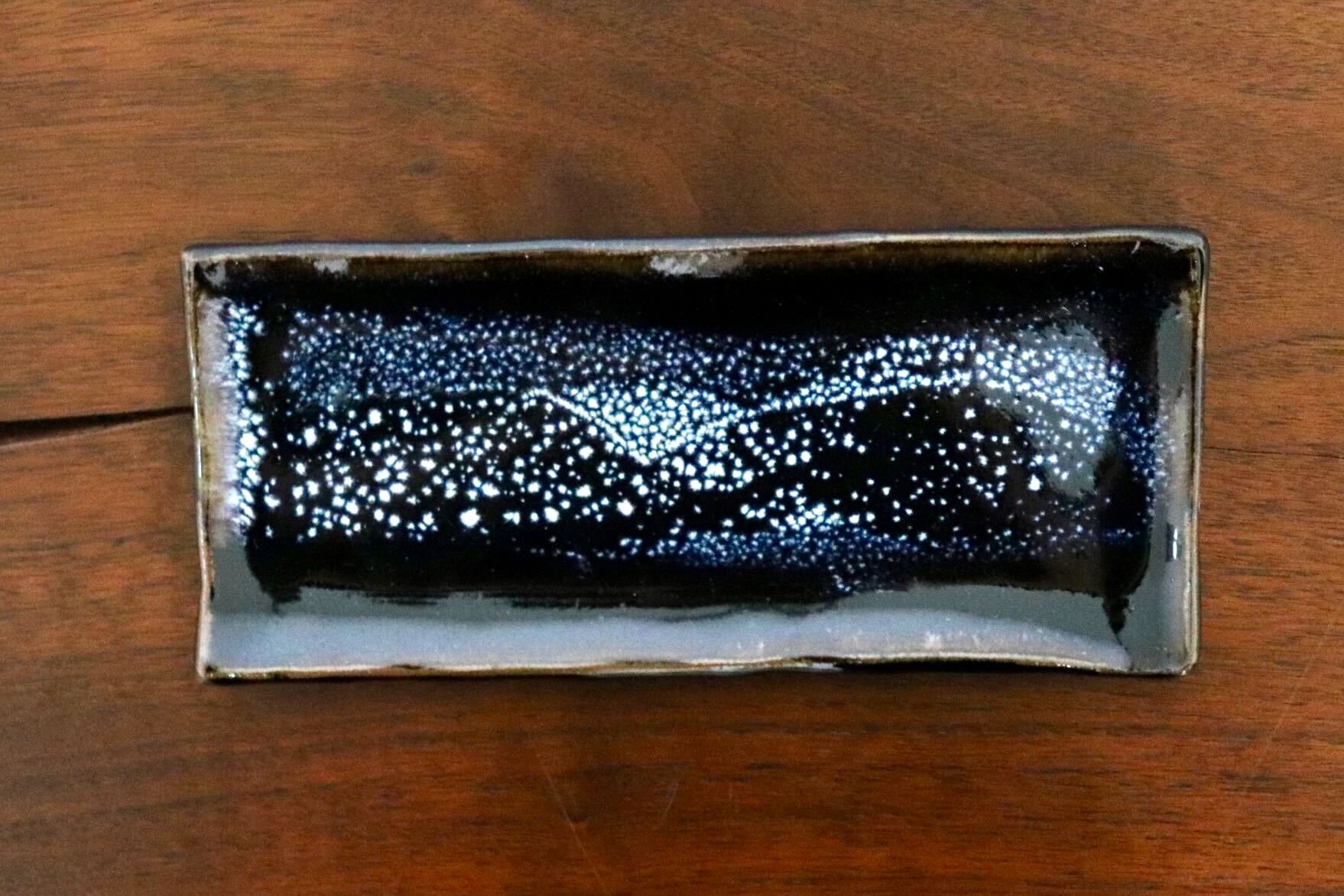 GMIO335B○陶勝窯 丹波焼 銀河長方皿 市野勝 市野勝磯 陶器 工芸品 丹波篠山 未使用