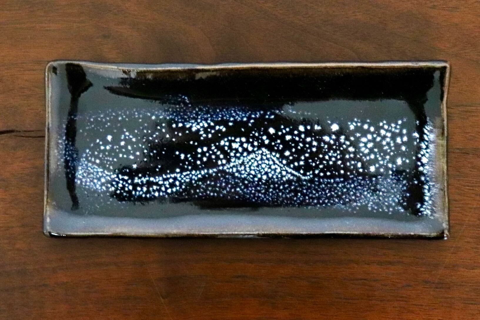 GMIO335B○陶勝窯 丹波焼 銀河長方皿 市野勝 市野勝磯 陶器 工芸品 丹波篠山 未使用
