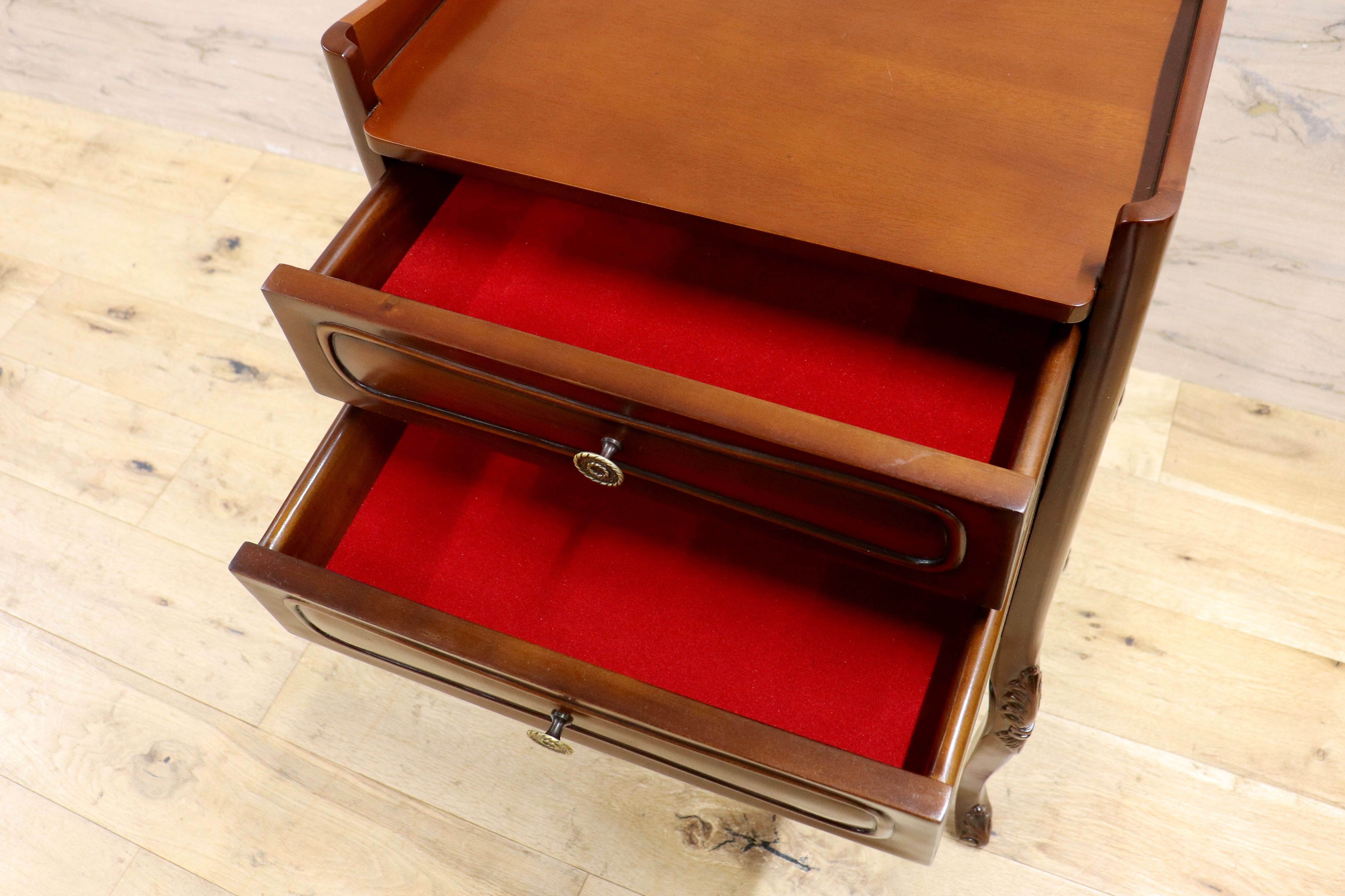 GMIK753D○クラシック サイドチェスト ルイ 4段チェスト チェスト 引き出し収納 小物入れ マホガニー ヨーロピアン アンティーク調