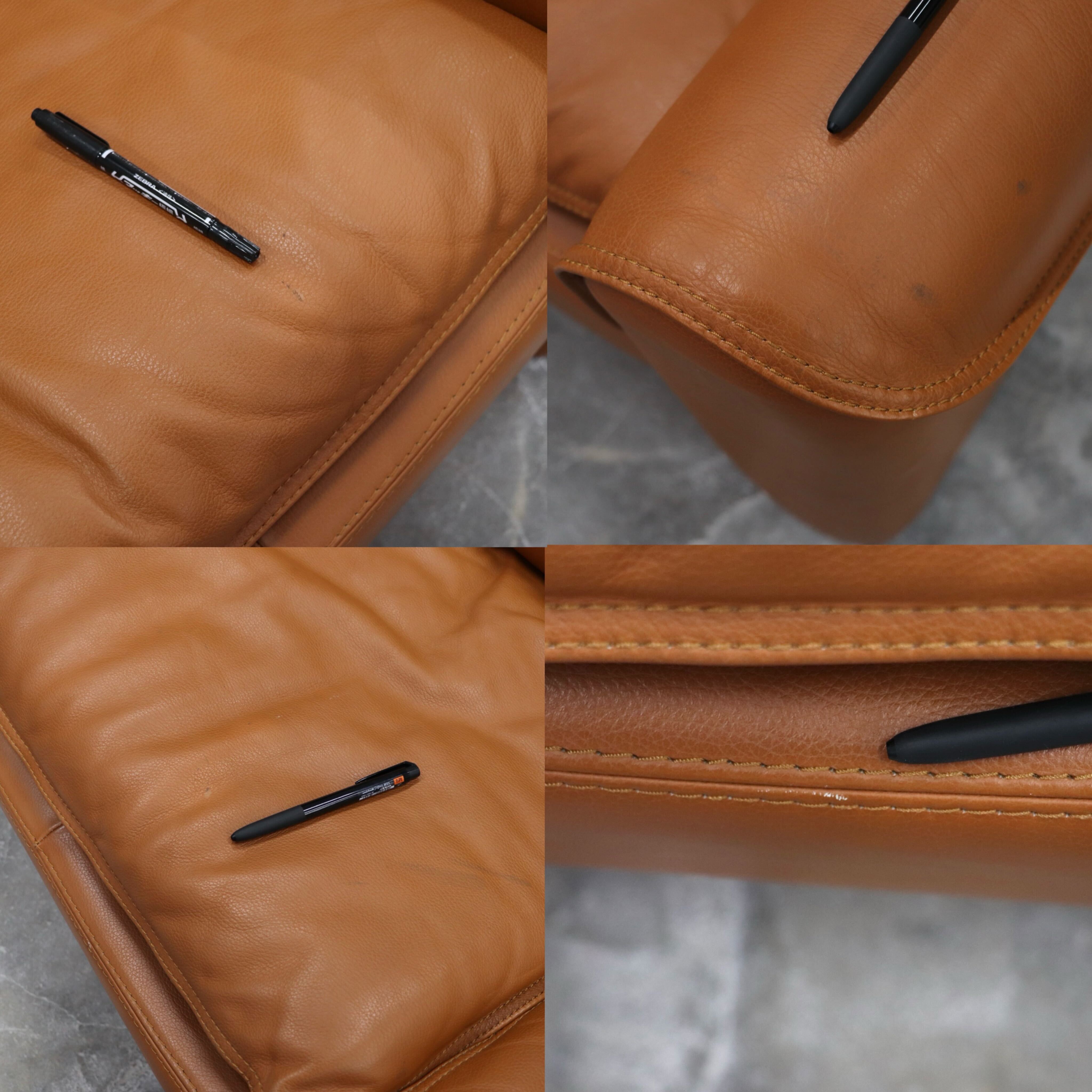 GMHK502○イタリアモダン 高級 クラシック 3人掛けソファ トリプルソファ 総革 ブラウン 長椅子 検）モビリア デセデ パオログッチ