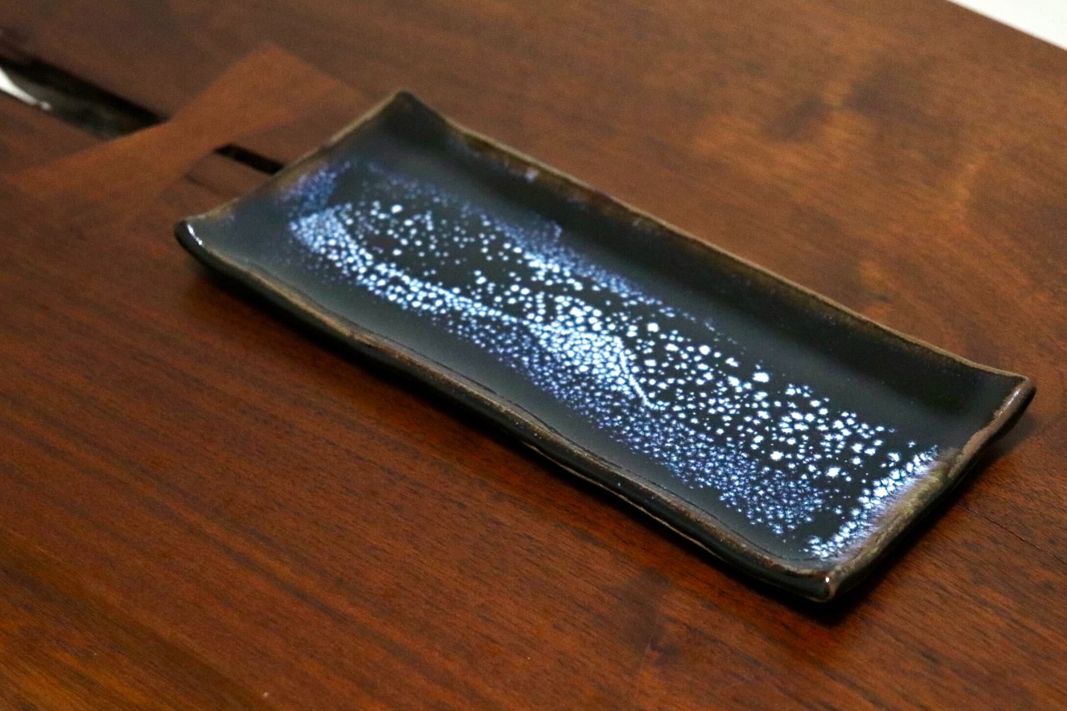 GMIO335B○陶勝窯 丹波焼 銀河長方皿 市野勝 市野勝磯 陶器 工芸品 丹波篠山 未使用