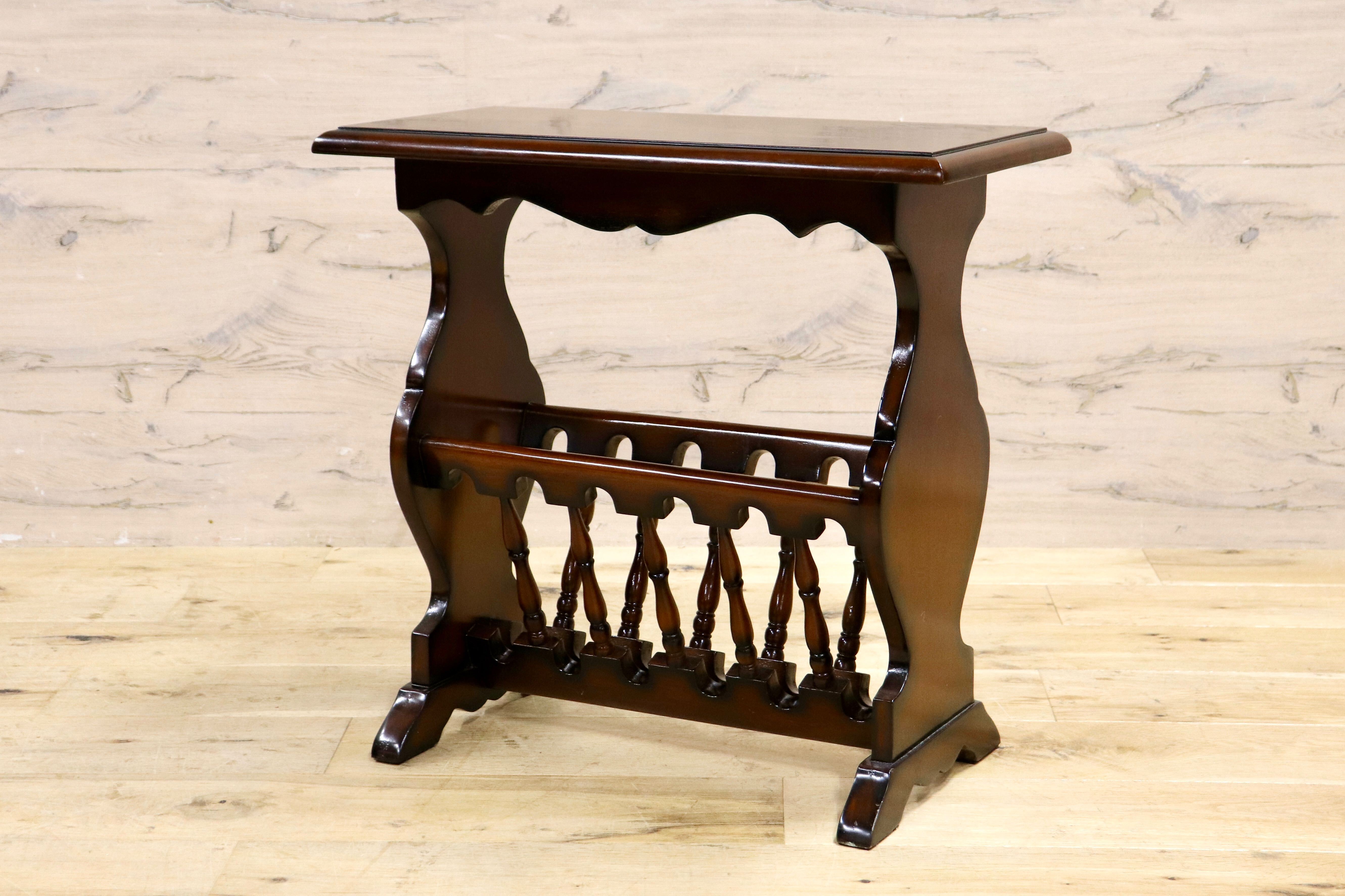 GMIK753E○クラシック マガジンラック サイドテーブル ヴィンテージ アンティーク調 ヨーロピアン 木製