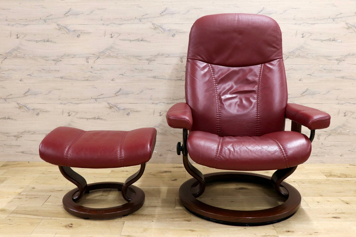 GMJS311○EKORNES / エコーネス Stressless ストレスレスチェア コンサル M オットマン 本革 リクライニングチェア ノルウェー 北欧家具