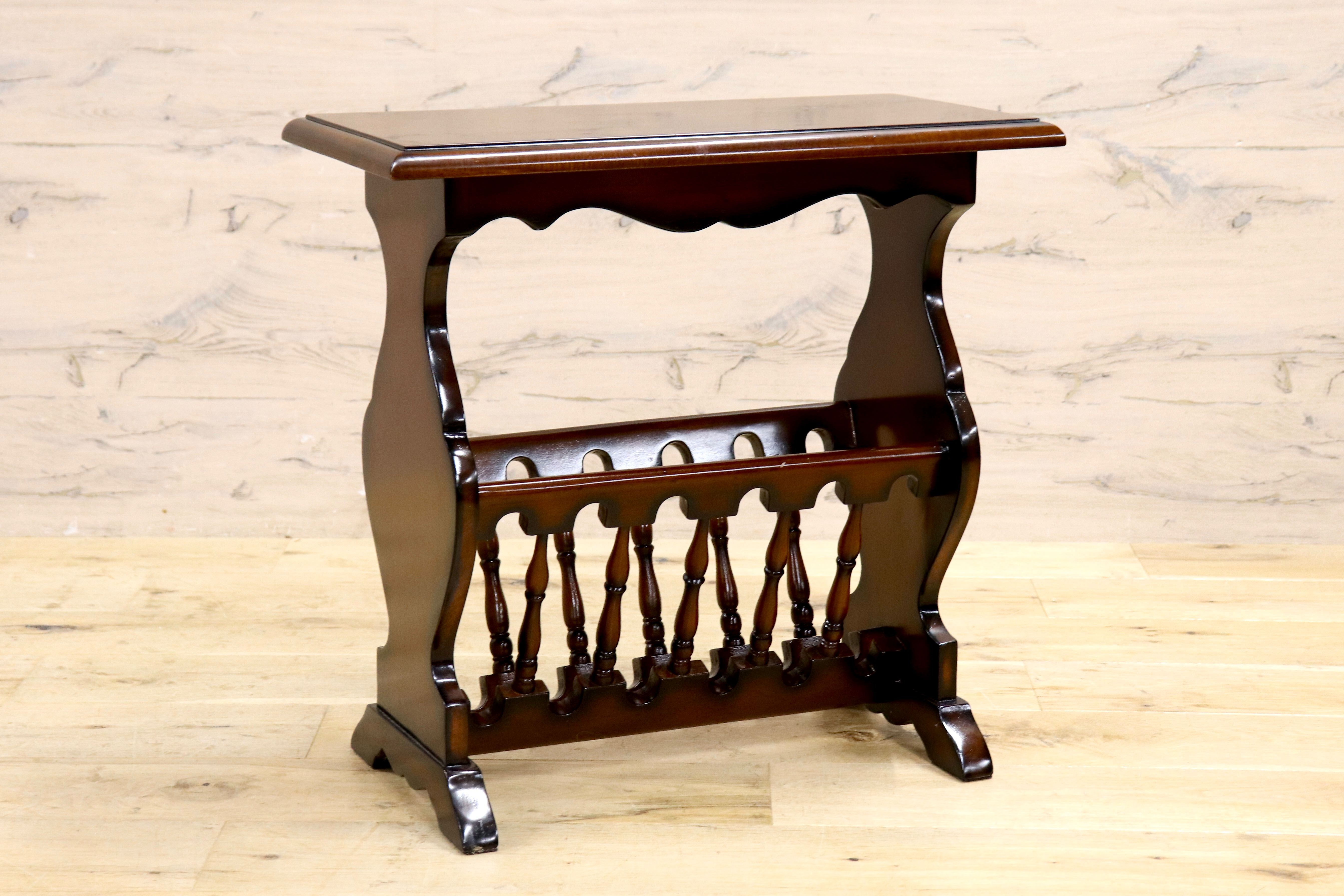 GMIK753E○クラシック マガジンラック サイドテーブル ヴィンテージ アンティーク調 ヨーロピアン 木製