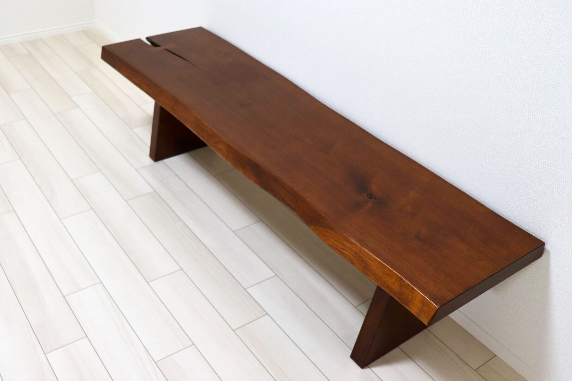 GMIK692○無垢材 ベンチ 長椅子 腰掛け 椅子 チェア スツール ローテーブル 飾り台 和家具 和モダン レトロ アンティーク