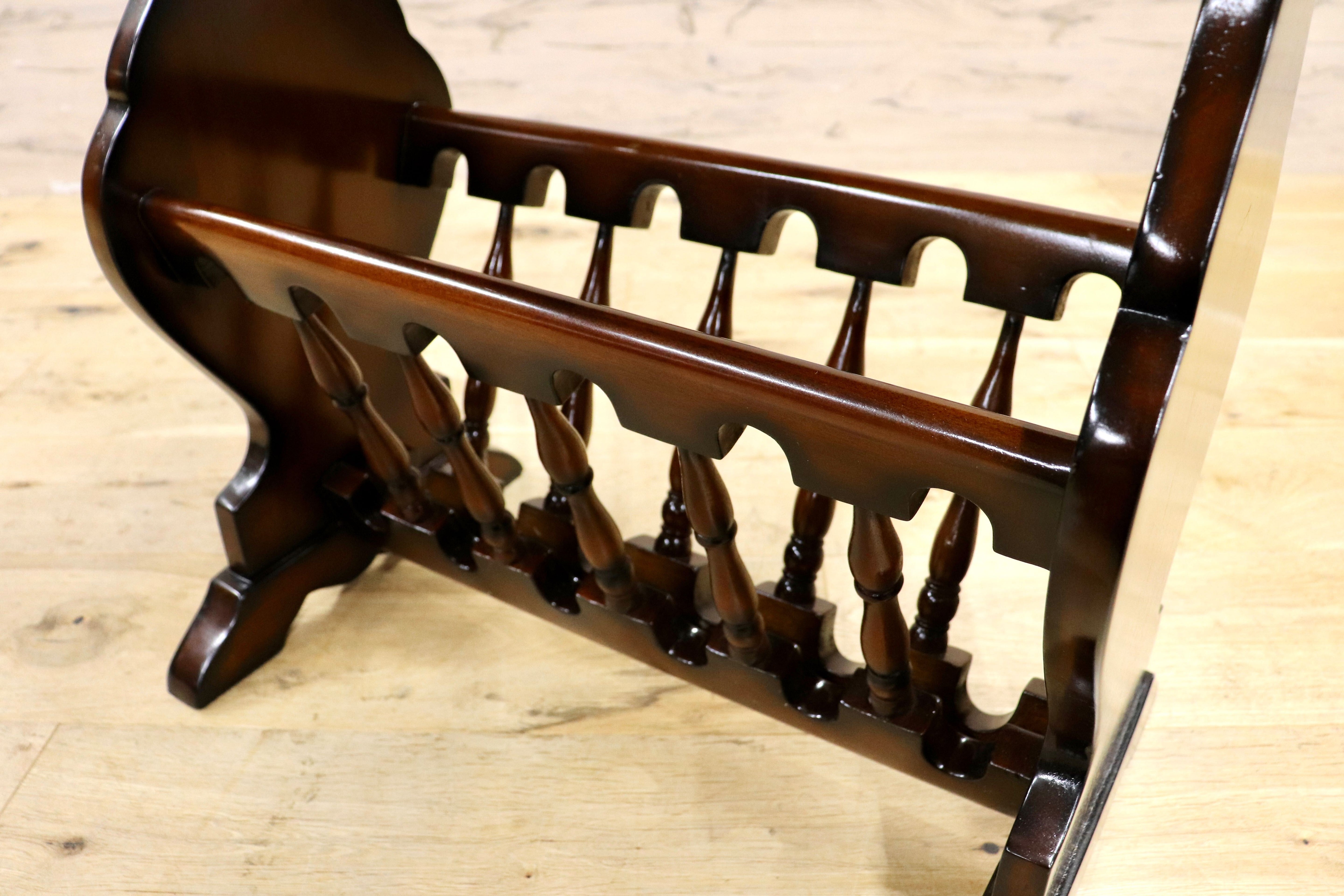 GMIK753E○クラシック マガジンラック サイドテーブル ヴィンテージ アンティーク調 ヨーロピアン 木製