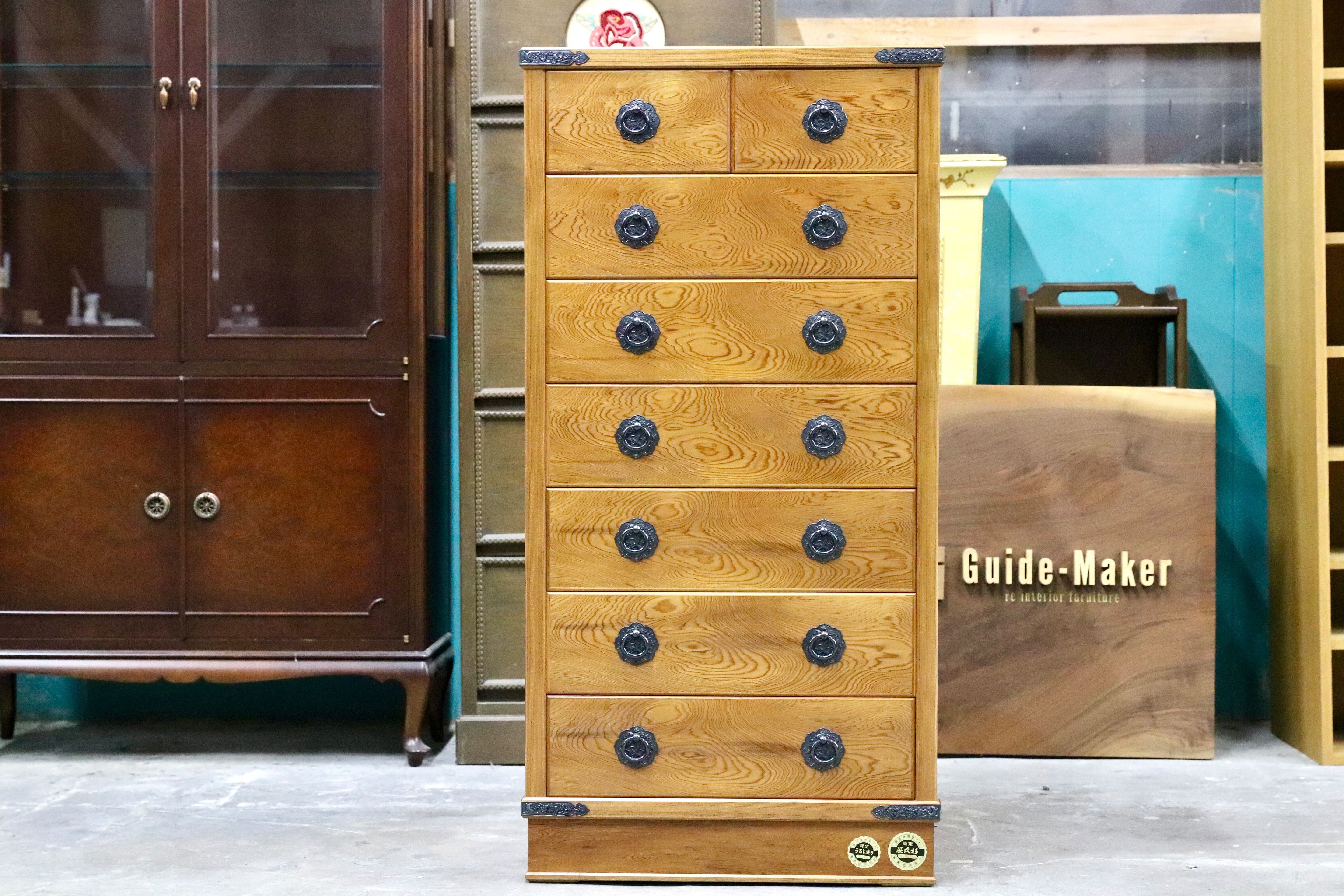 GMIK936○世界遺産屋久杉 チェスト 整理箪笥 サイドボード 引出し収納家具 和モダン 高級家具