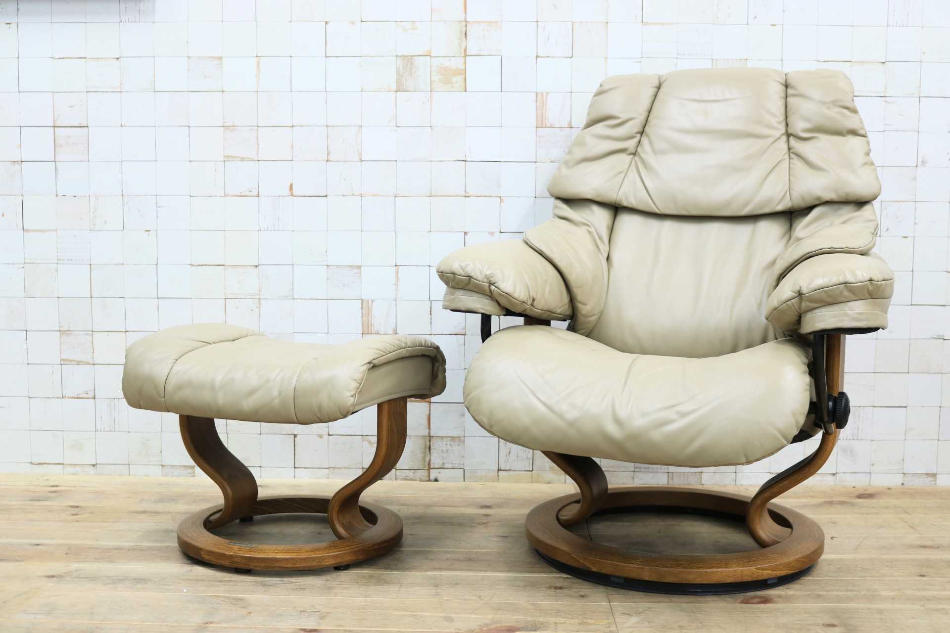 GMIK796○EKORNES / エコーネス ストレスレス レノ Reno リクライニングチェア シングルソファ オットマン 本革 北欧 ノルウェー