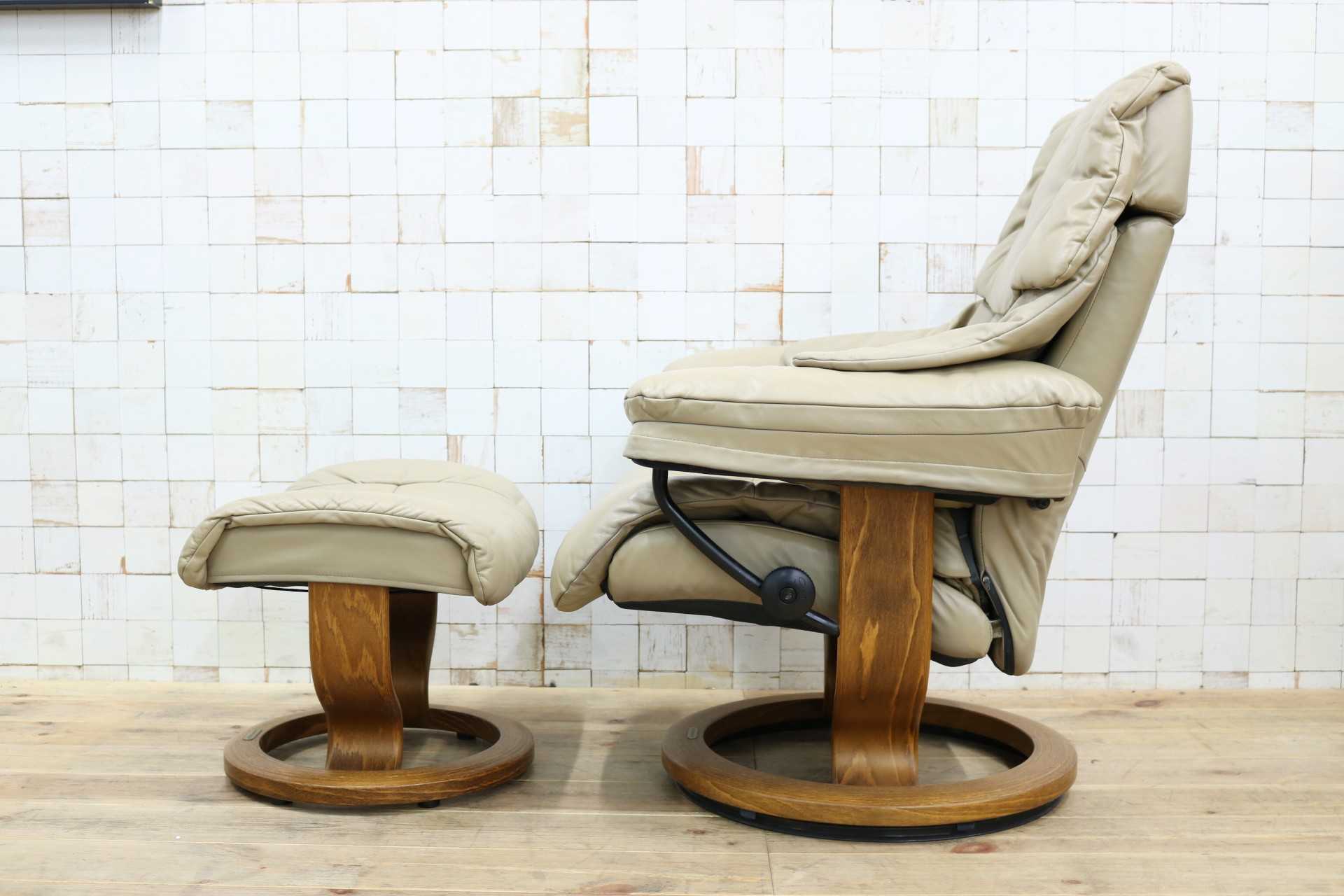 GMIK796○EKORNES / エコーネス ストレスレス レノ Reno リクライニングチェア シングルソファ オットマン 本革 北欧 ノルウェー