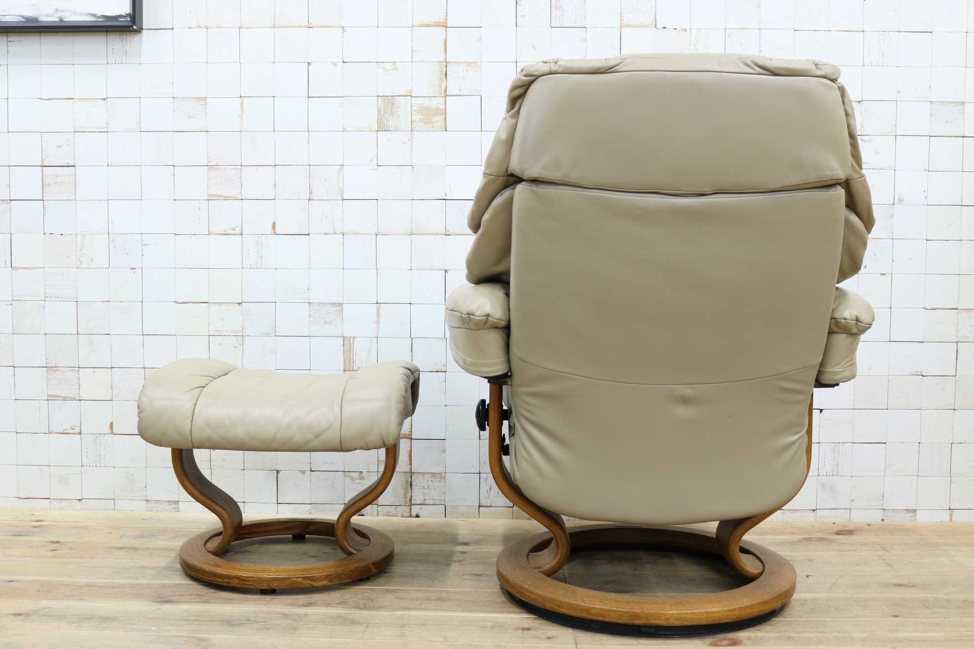 GMIK796○EKORNES / エコーネス ストレスレス レノ Reno リクライニングチェア シングルソファ オットマン 本革 北欧 ノルウェー