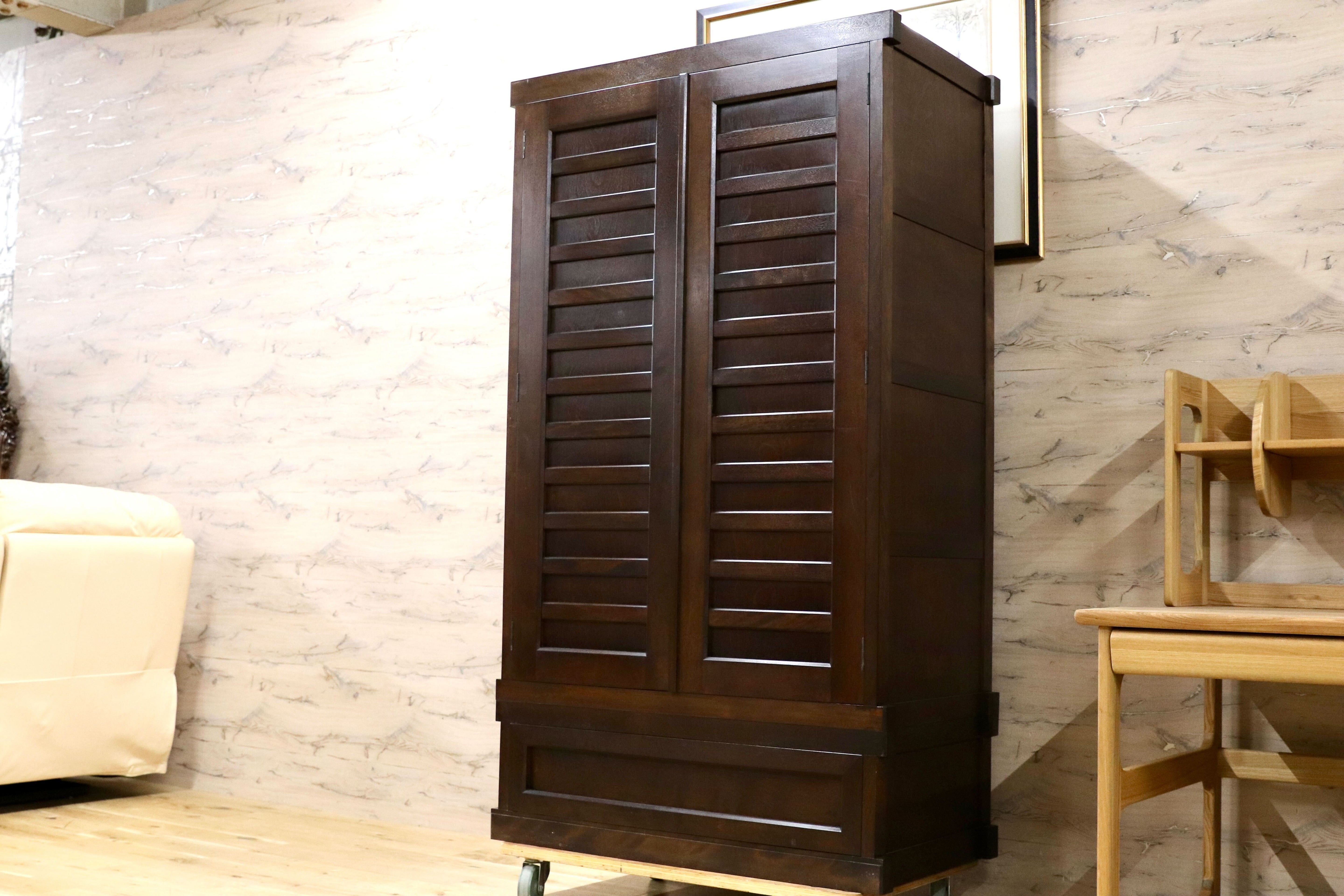 GMIK926A○九州民芸家具 クローゼット 洋服箪笥 洋ダンス ワードローブ 民藝 アンティーク ヴィンテージ 和室 レトロ 稀少 検）松本民芸