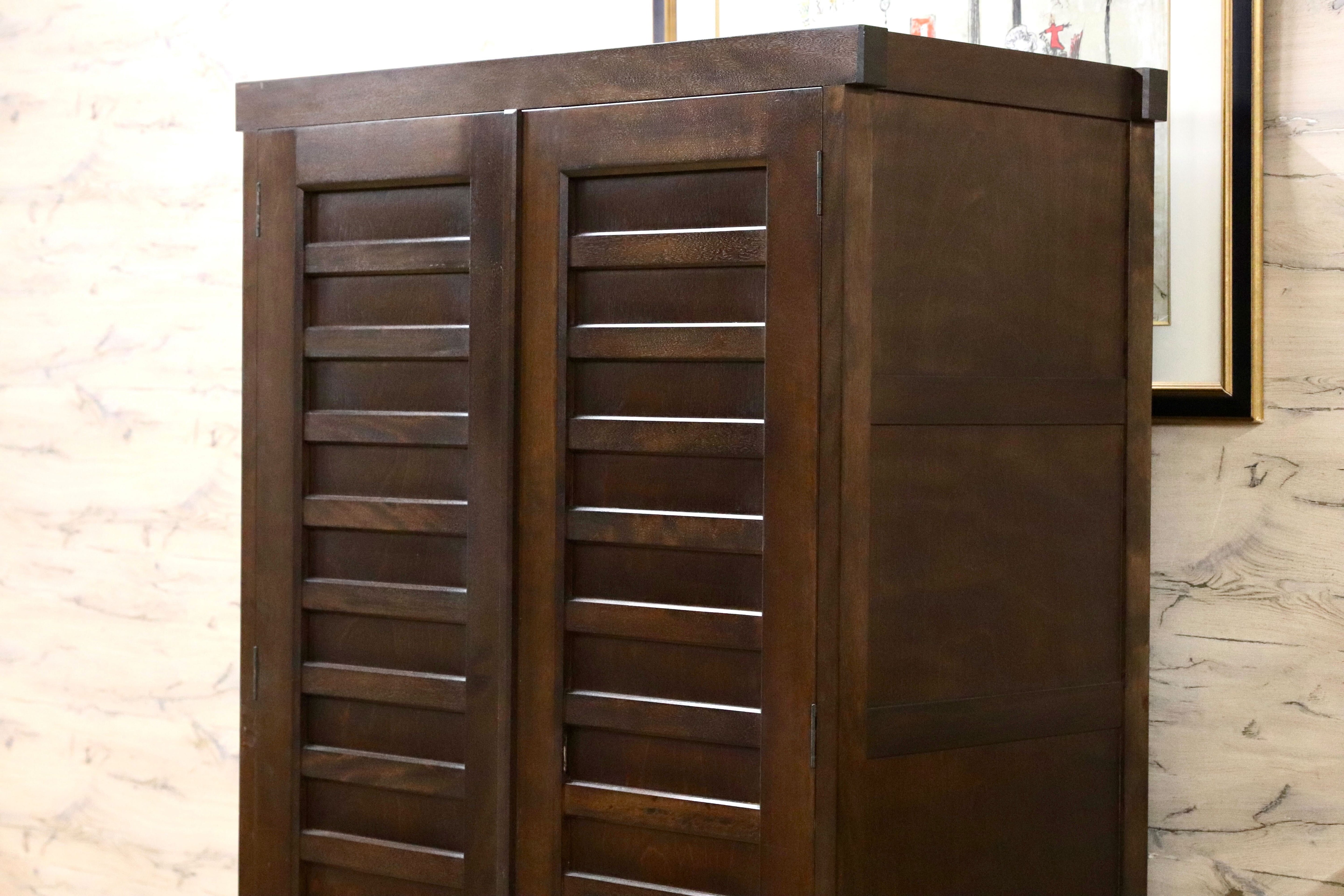 GMIK926A○九州民芸家具 クローゼット 洋服箪笥 洋ダンス ワードローブ 民藝 アンティーク ヴィンテージ 和室 レトロ 稀少 検）松本民芸