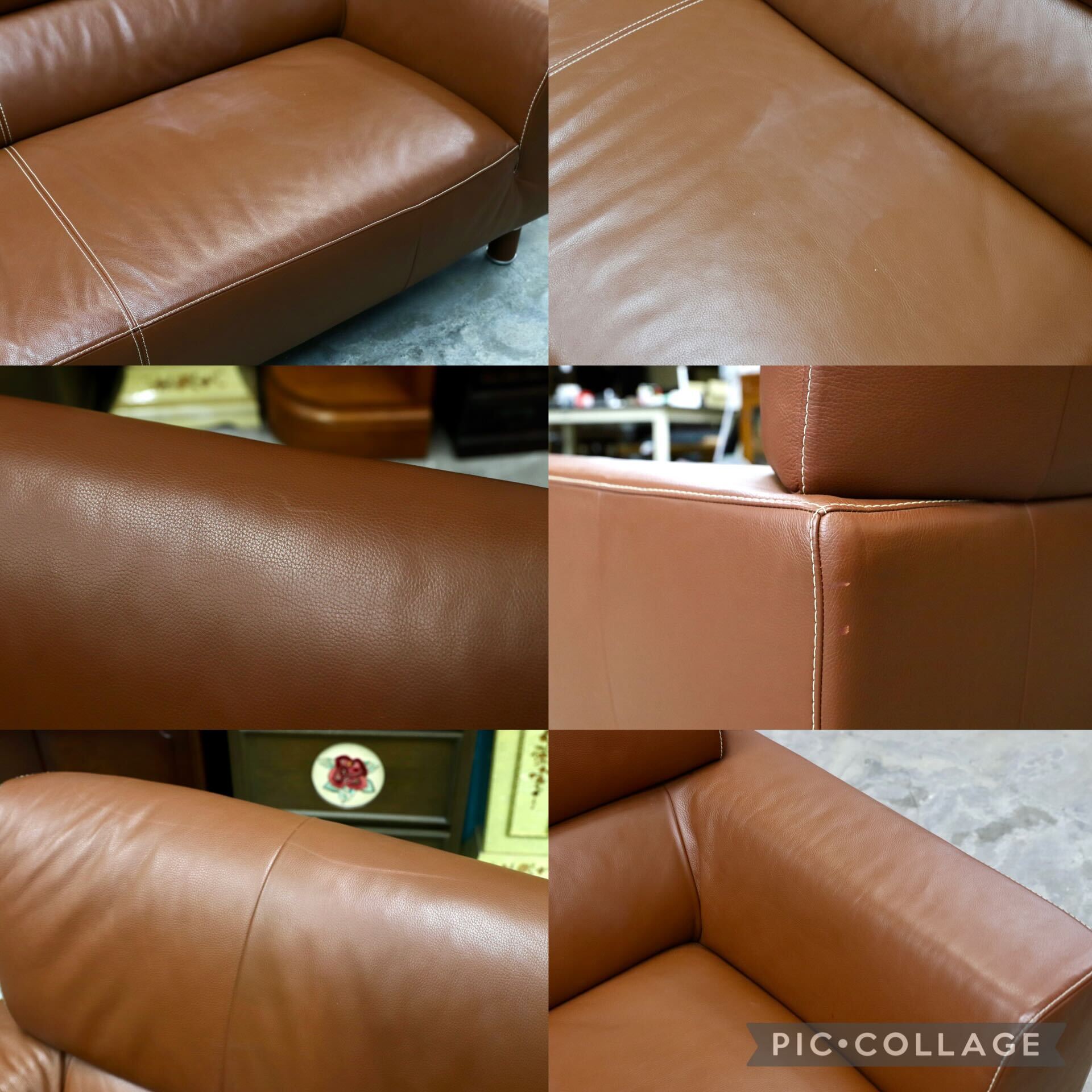 GMIS365○Gallery-M / ギャラリーエム 3人掛けソファ トリプルソファ ドイツ 本革 ACTUS アクタス 高級 モダン ブラウン 約35万