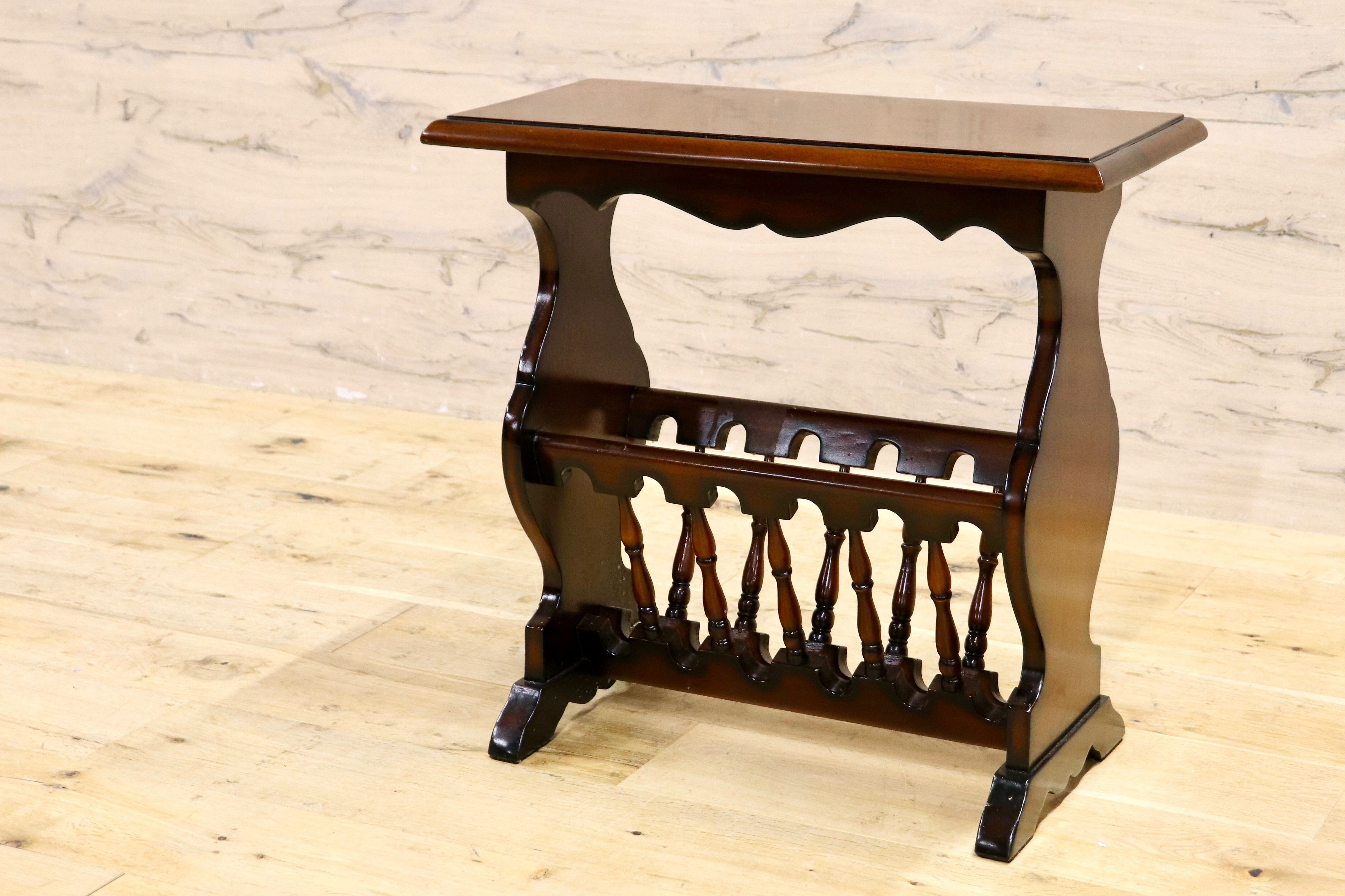 GMIK753F○クラシック マガジンラック サイドテーブル ヴィンテージ アンティーク調 ヨーロピアン 木製