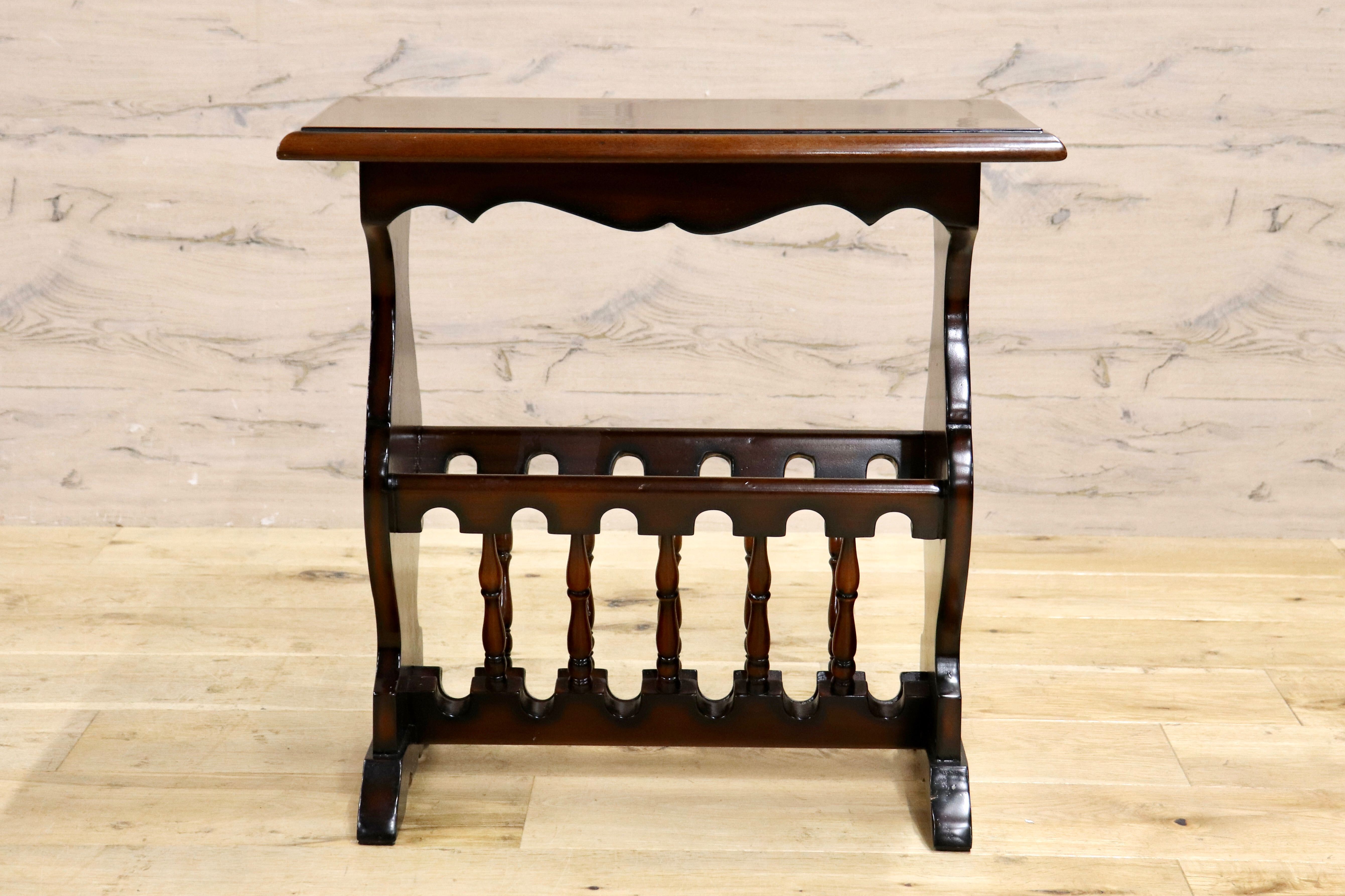 GMIK753F○クラシック マガジンラック サイドテーブル ヴィンテージ アンティーク調 ヨーロピアン 木製