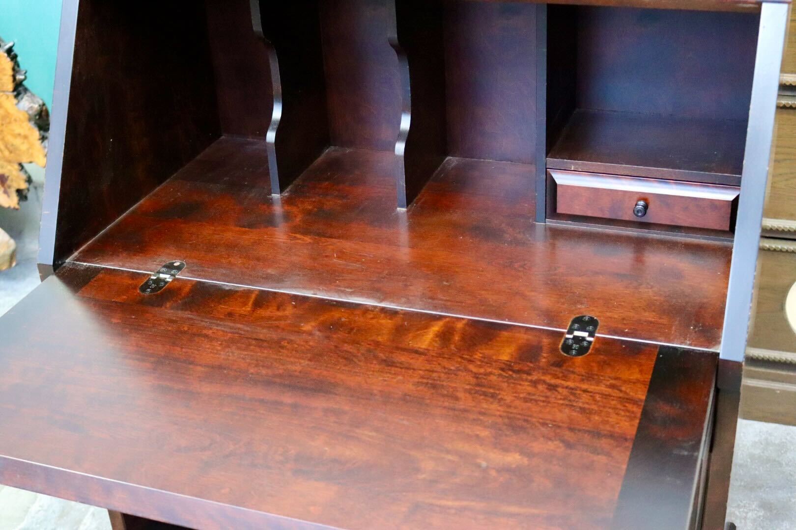 ●北海道民芸家具 ライティングビューロ 書斎 机 収納 和モダン 和家具 樺材 ○北海道民芸家具 ライティングビューロ 書斎 机 収納 和モダン 和家具