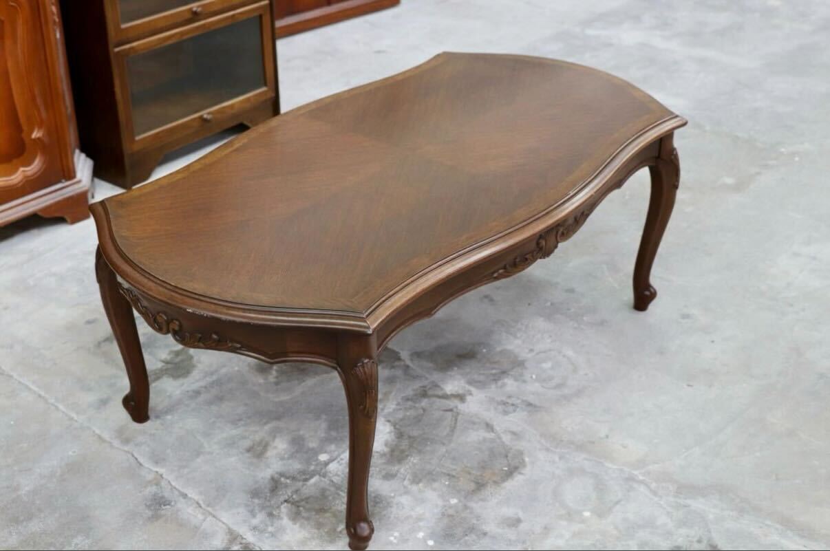 GMHK729○maruni / マルニ センターテーブル リビングテーブル 応接机 国産家具 稀少 ヴィンテージ ロココ クラシック アンティーク