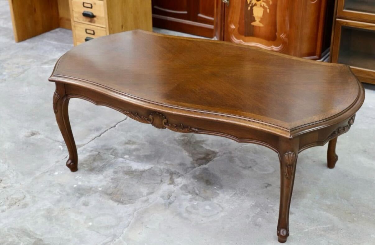 GMHK729○maruni / マルニ センターテーブル リビングテーブル 応接机 国産家具 稀少 ヴィンテージ ロココ クラシック アンティーク