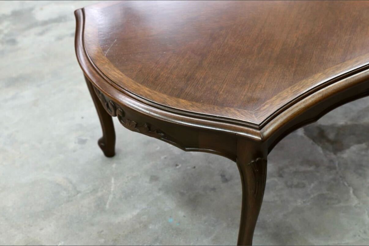 GMHK729○maruni / マルニ センターテーブル リビングテーブル 応接机 国産家具 稀少 ヴィンテージ ロココ クラシック アンティーク