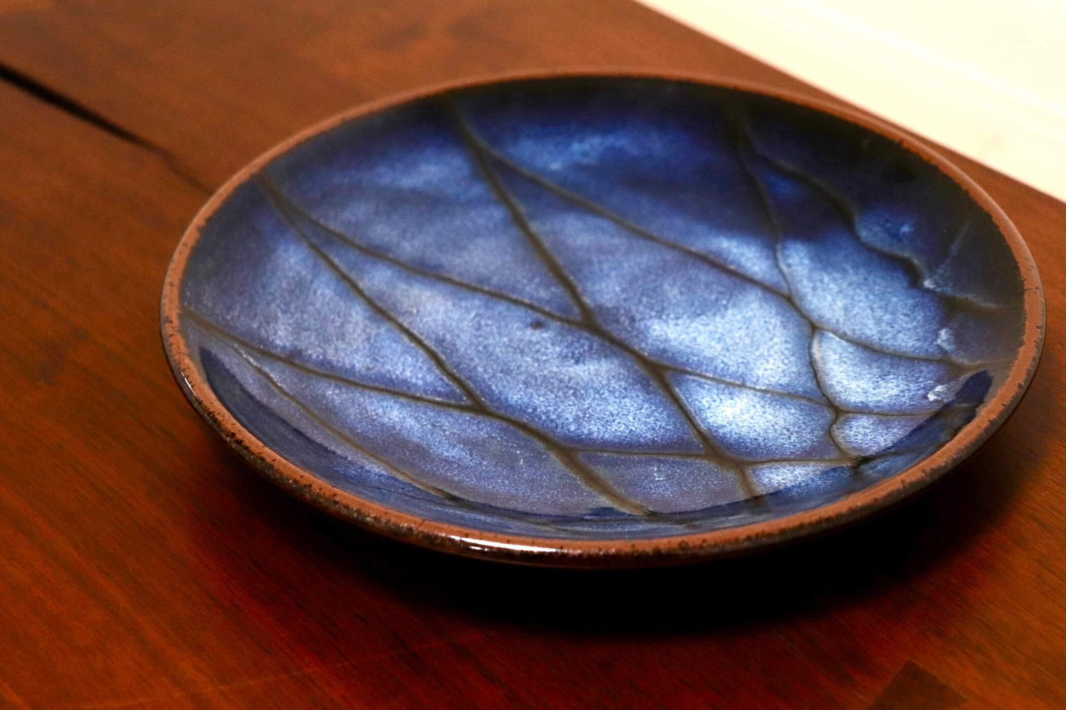 GMIO327A○陶勝窯 丹波焼 網目皿7寸 市野勝 市野勝磯 陶器 工芸品 丹波篠山 未使用