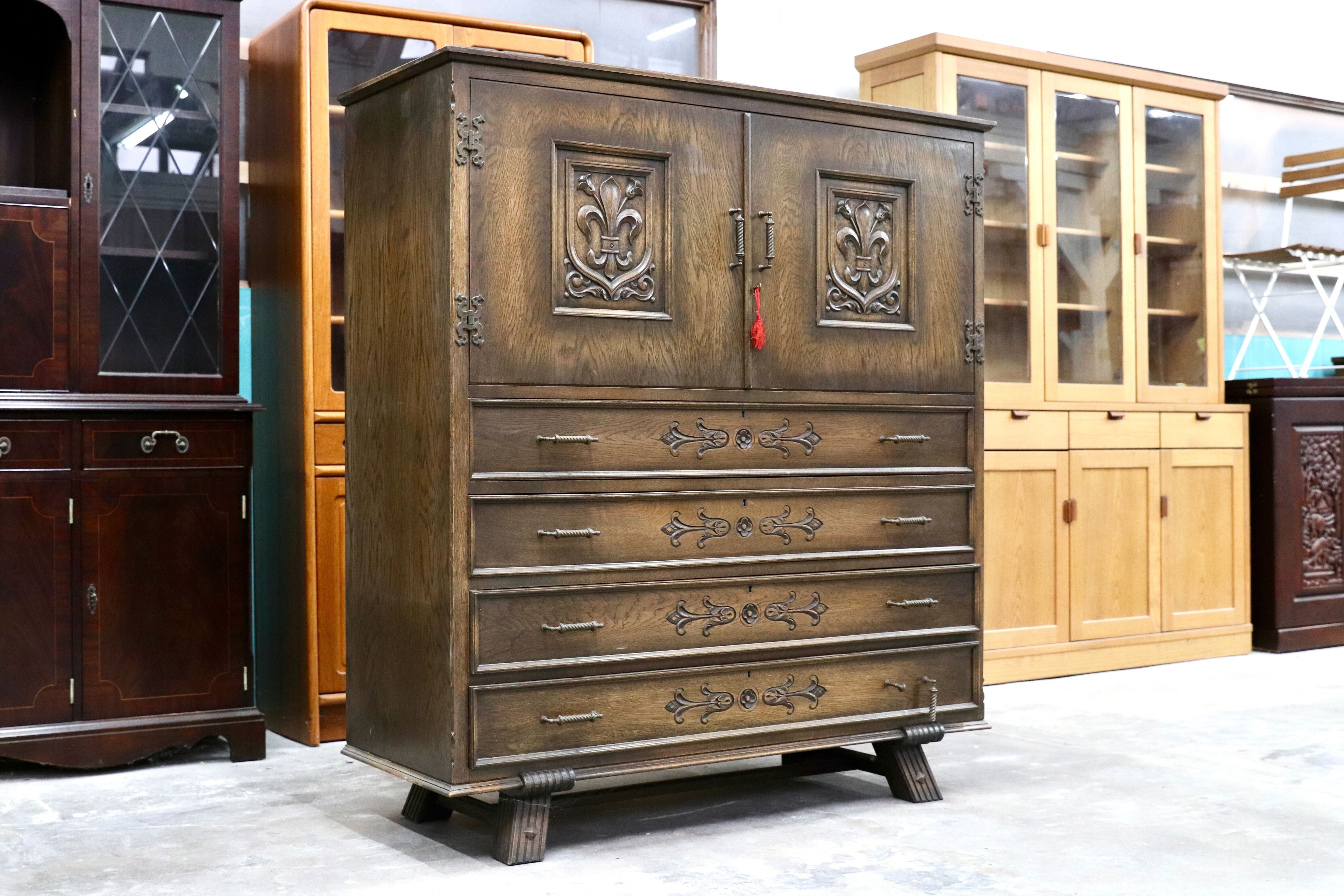 GMHK698○神戸家具 永田良介商店 チェスト 整理箪笥 箪笥 楢材 和箪笥 クラシック ヴィンテージ アンティーク 稀少