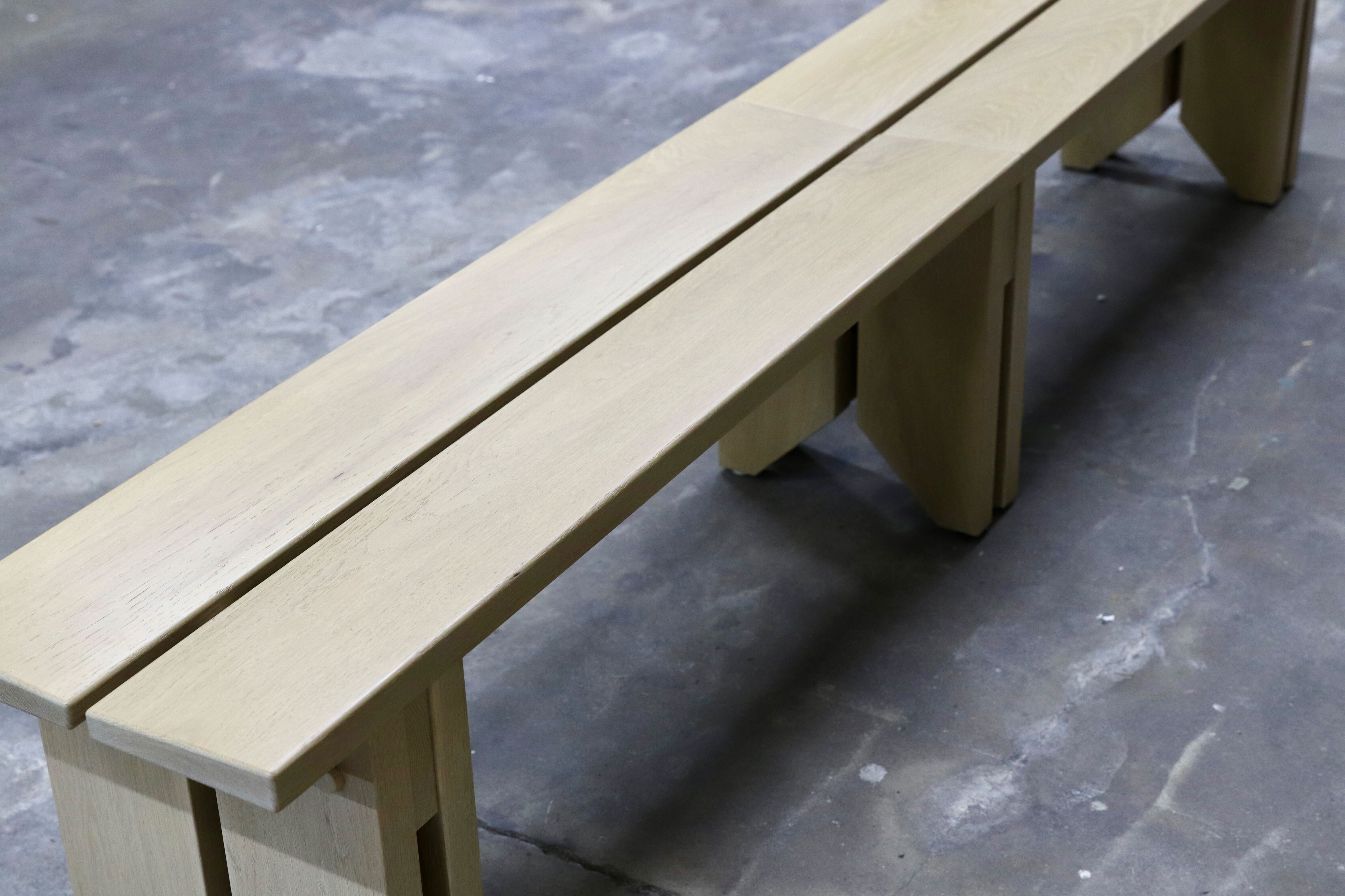 GMIH482D○オーク無垢材 ロングベンチ 特注 ダイニングチェア 長椅子 シャビーシック アンティーク調 北欧スタイル