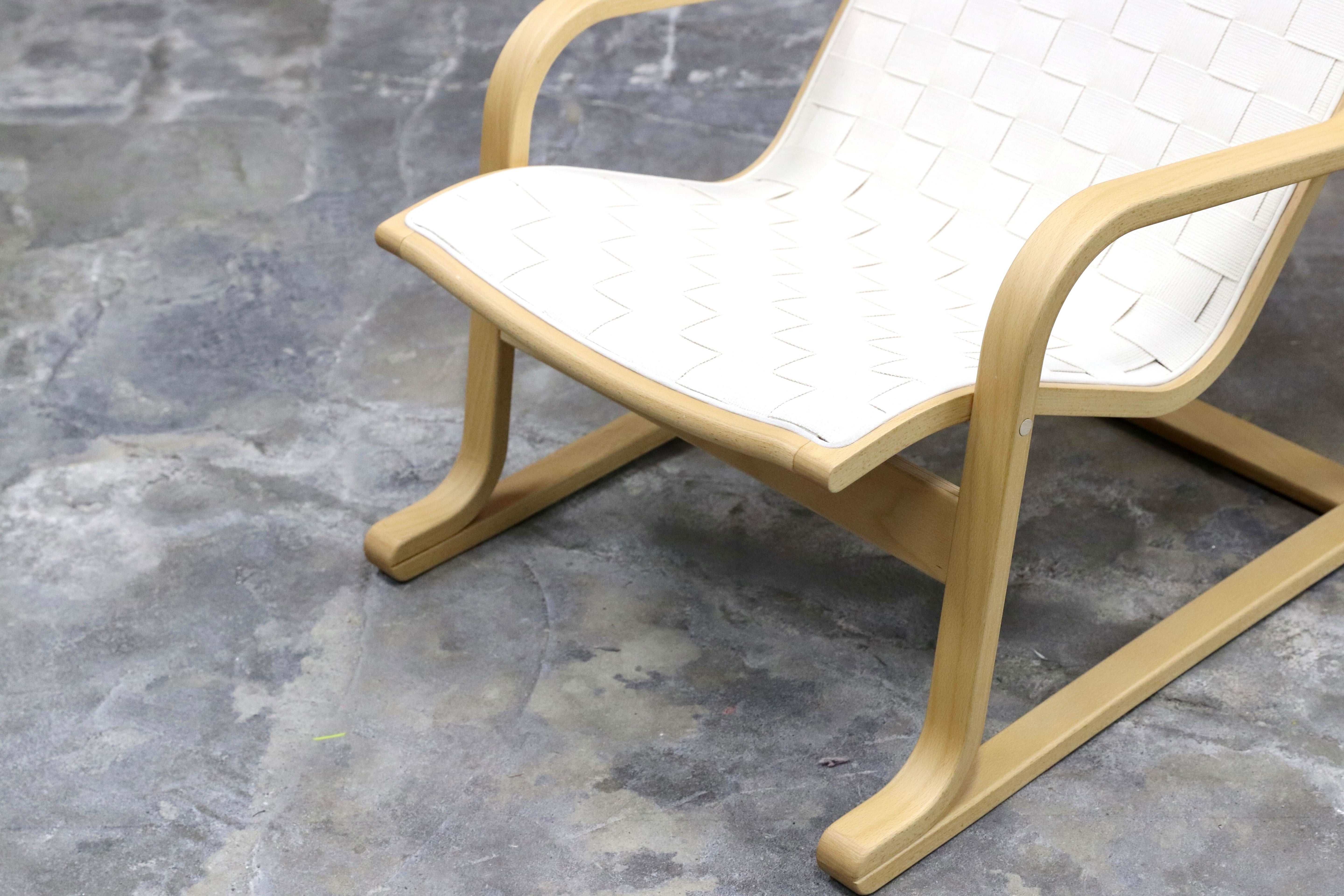 GMIK921B○斎藤製作所北海道 オンダ ハイバックラウンジ イージーチェア 椅子 村澤一晃 ブナ材 定価約9.9万 展示品