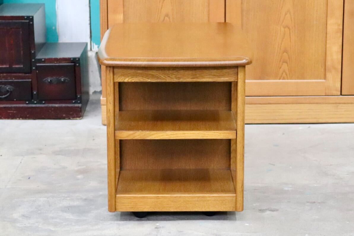 GMIS318○浜本工芸 / HAMAMOTO リビングワゴン サイドテーブル キャビネット 飾り台 キャスター付き 引き出し 国産家具