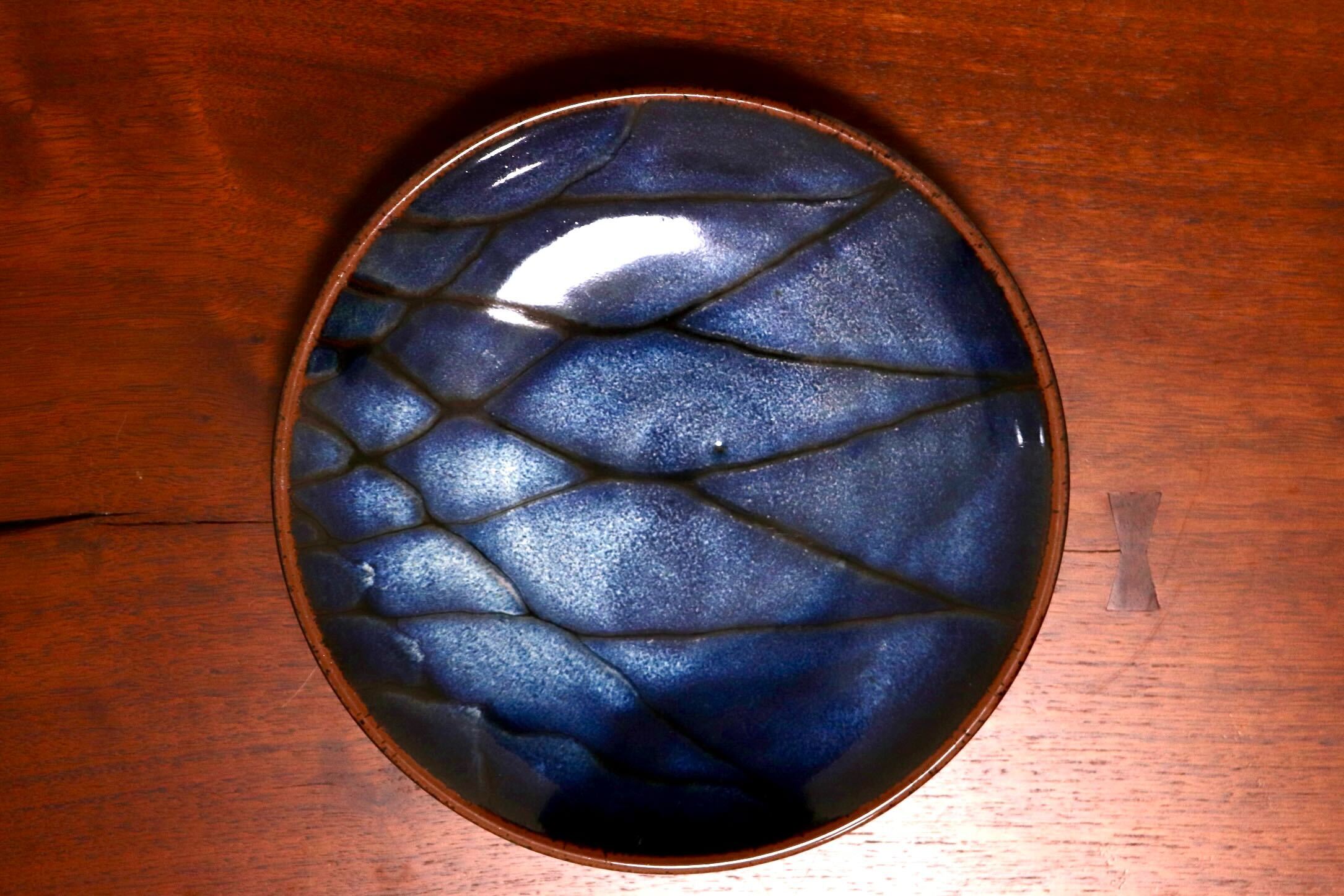 GMIO327A○陶勝窯 丹波焼 網目皿7寸 市野勝 市野勝磯 陶器 工芸品 丹波篠山 未使用